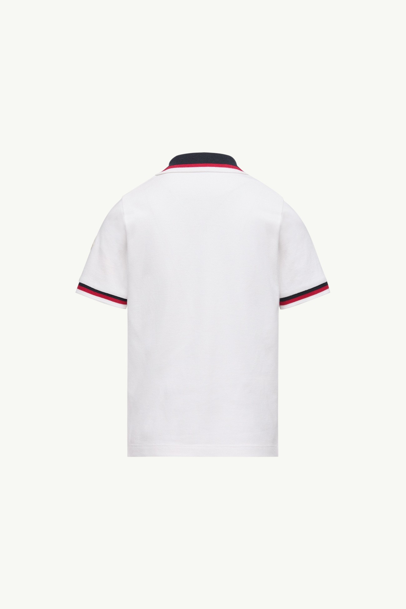 Polo de algodón con ribete tricolor Niño Blanco Moncler 2