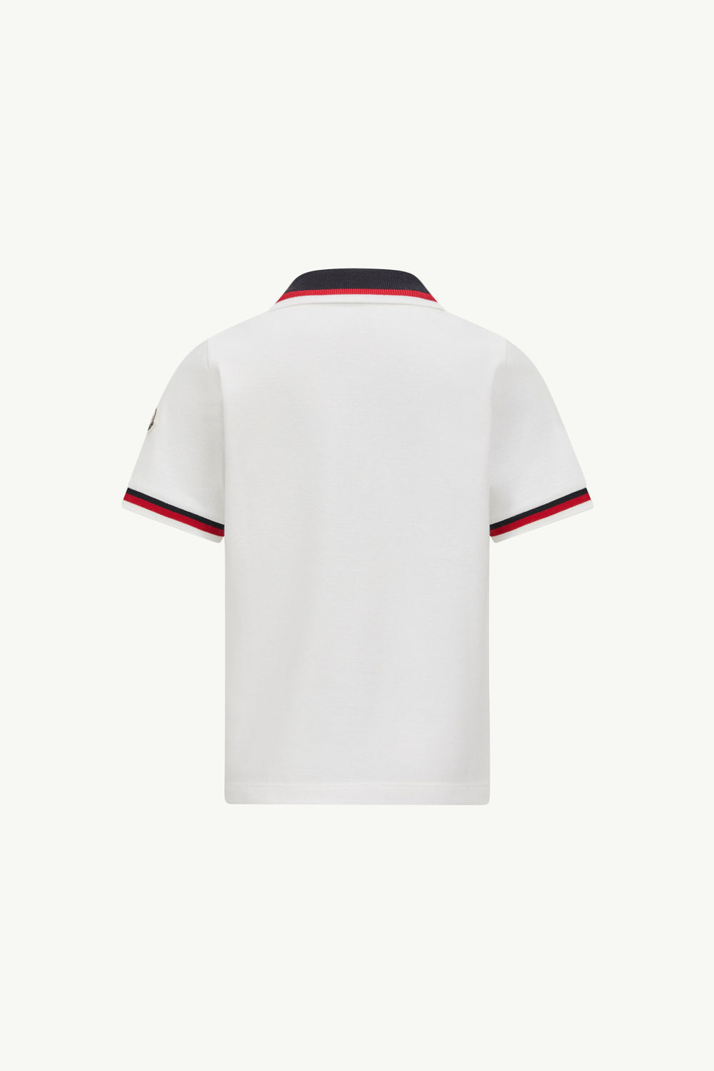 Tricolor-Trimmed Cotton Polo Shirt Boy White Moncler 2