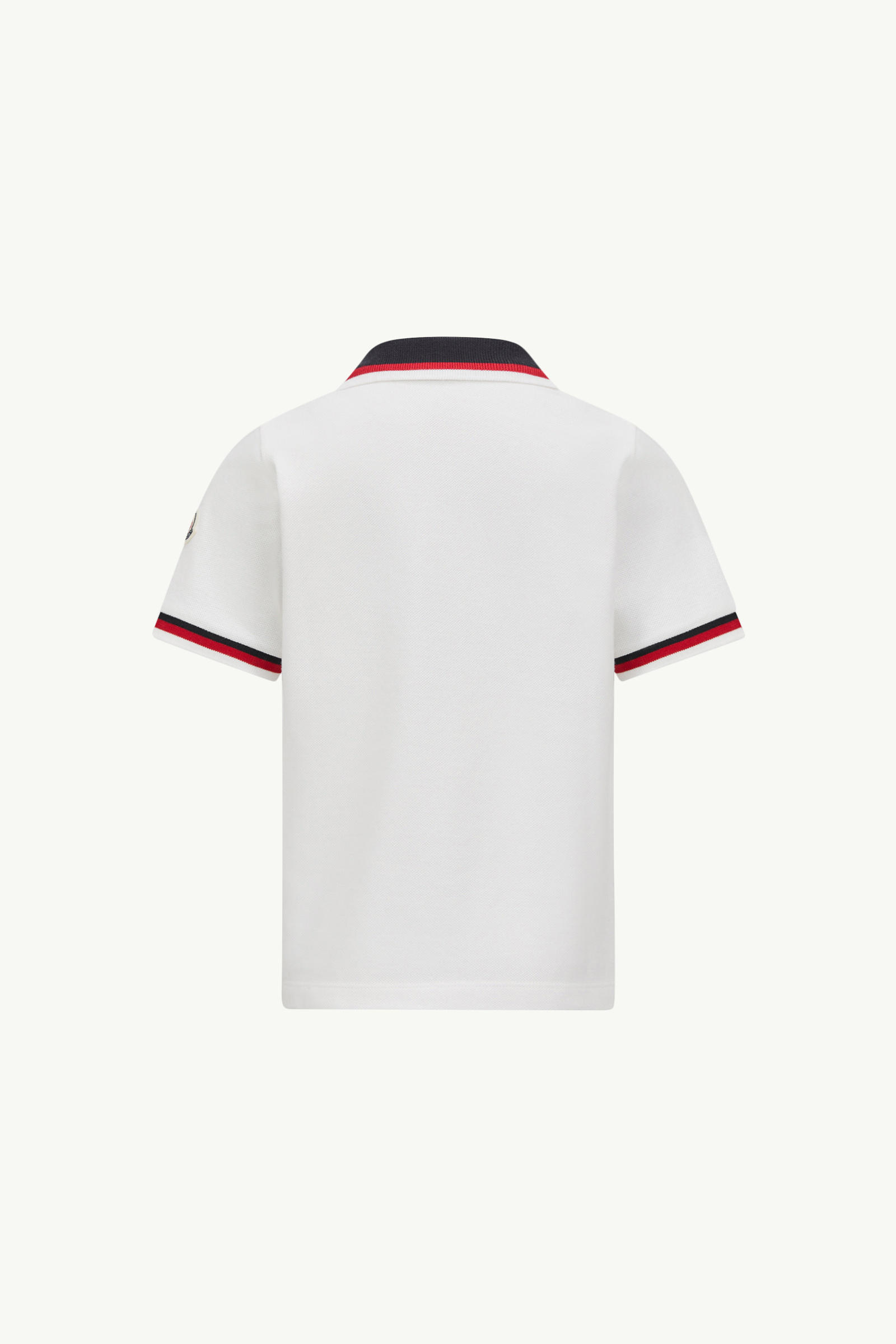 Tricolor-Trimmed Cotton Polo Shirt Boy White Moncler 2