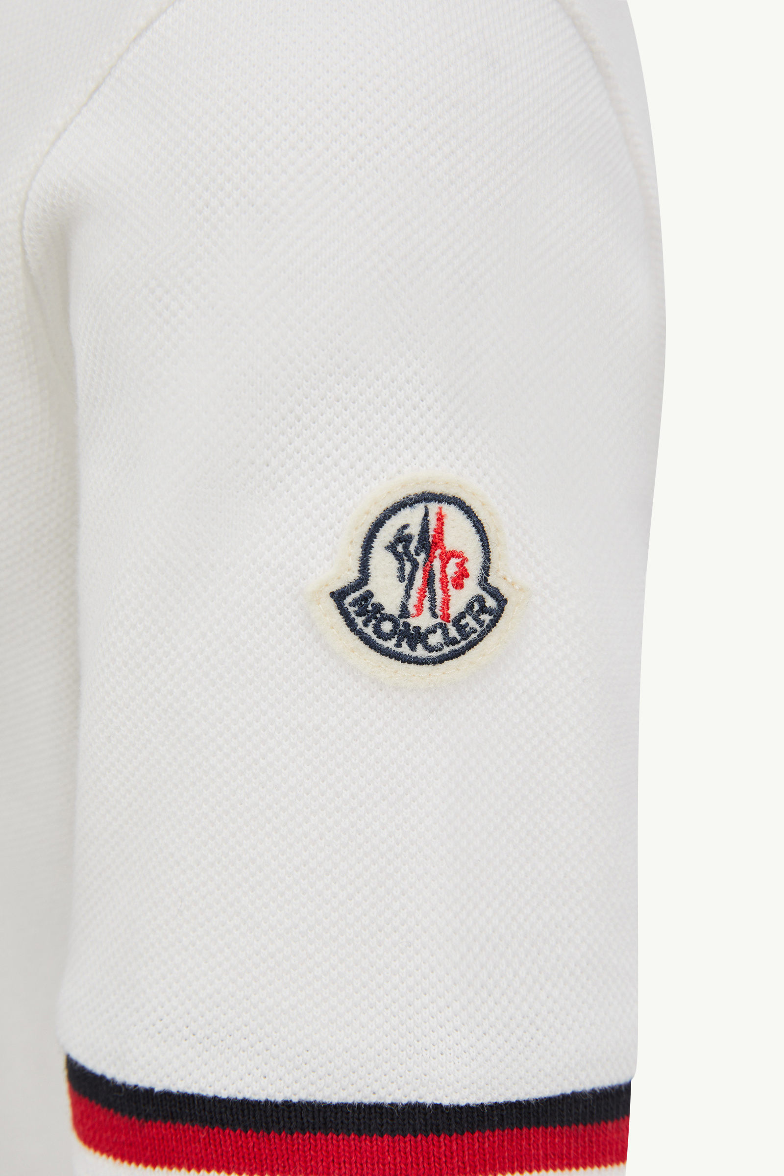 Tricolor-Trimmed Cotton Polo Shirt Boy White Moncler 3