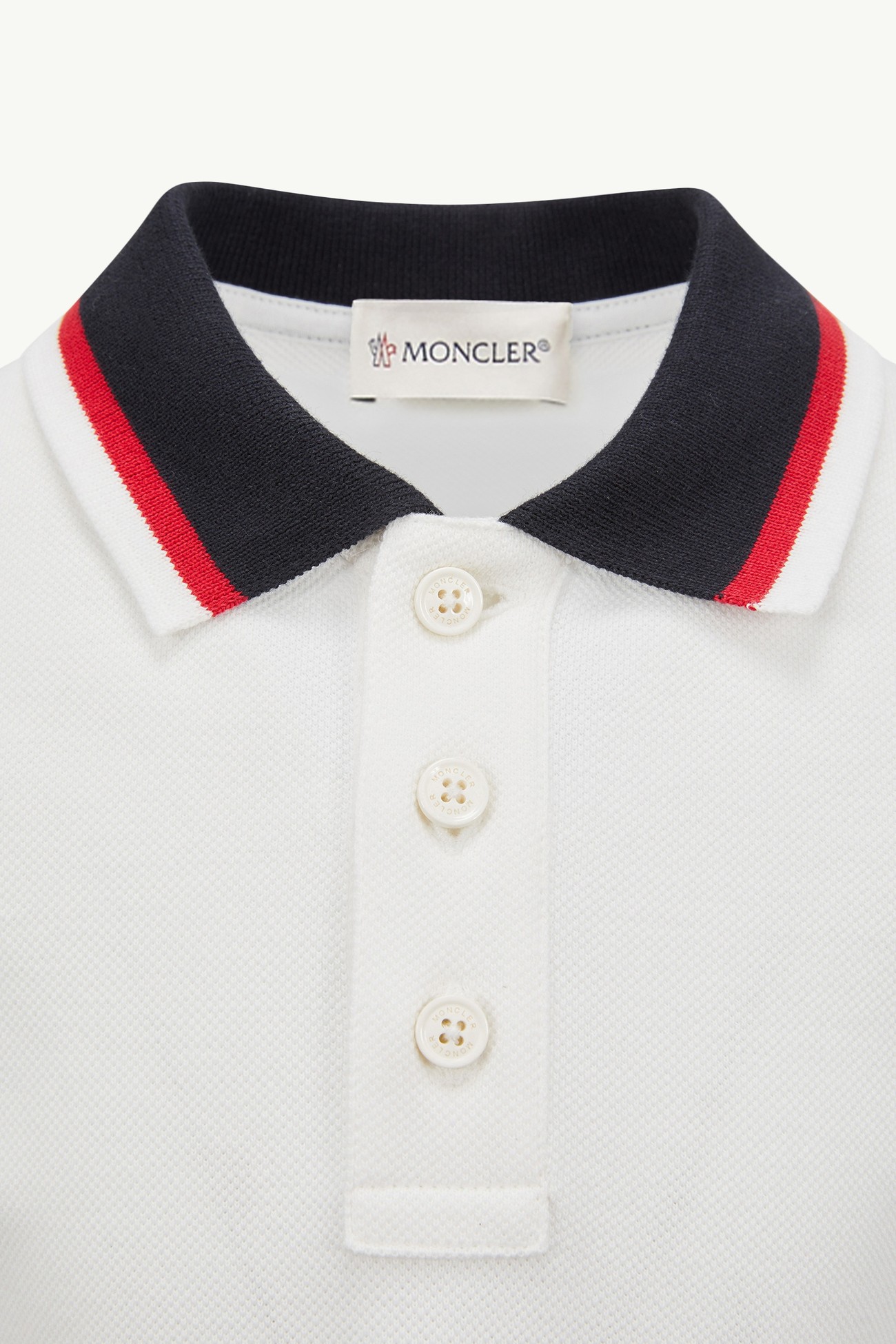 男童三色饰边棉质Polo衫 男童 白色 Moncler 4
