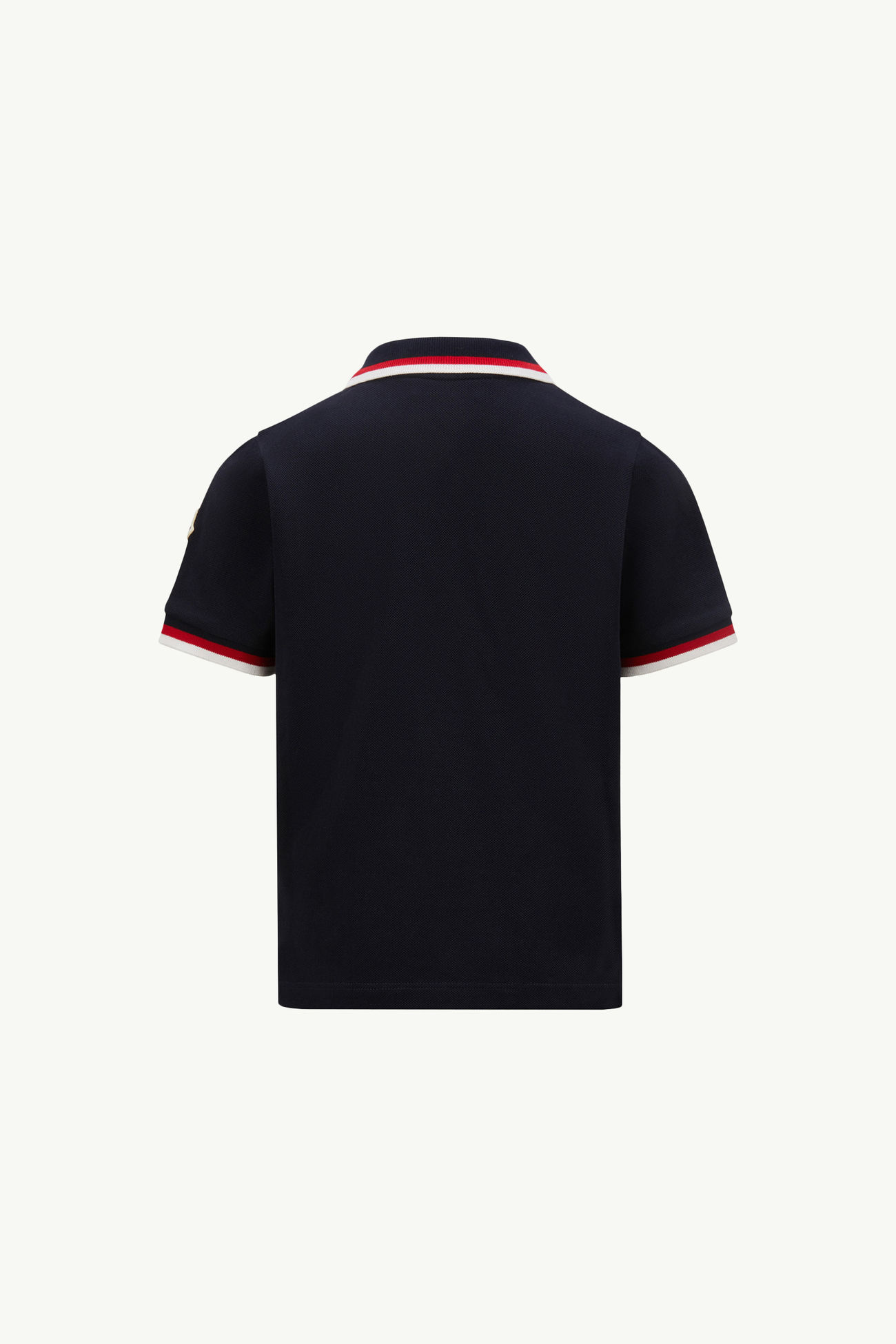 Tricolor-Trimmed Cotton Polo Shirt Boy Navy Blue Moncler 1