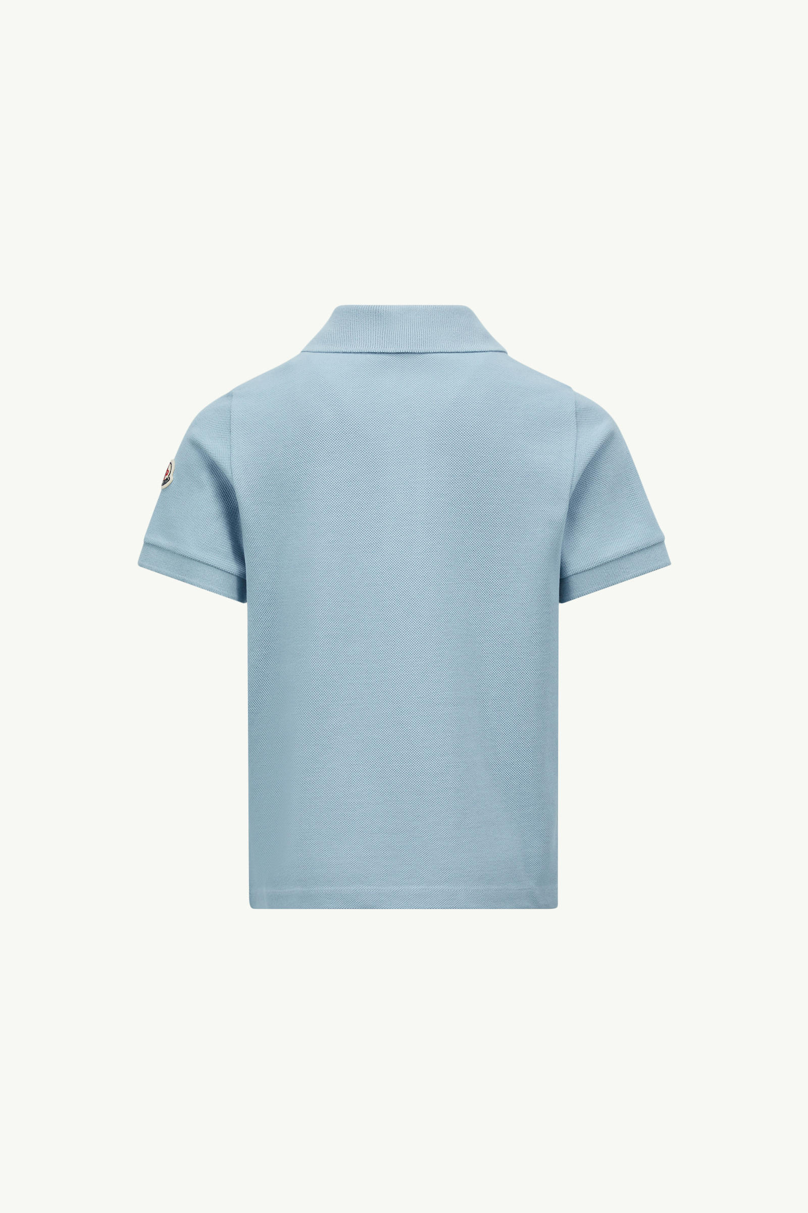 Tricolor-Trimmed Cotton Polo Shirt Boy Light Blue Moncler 2