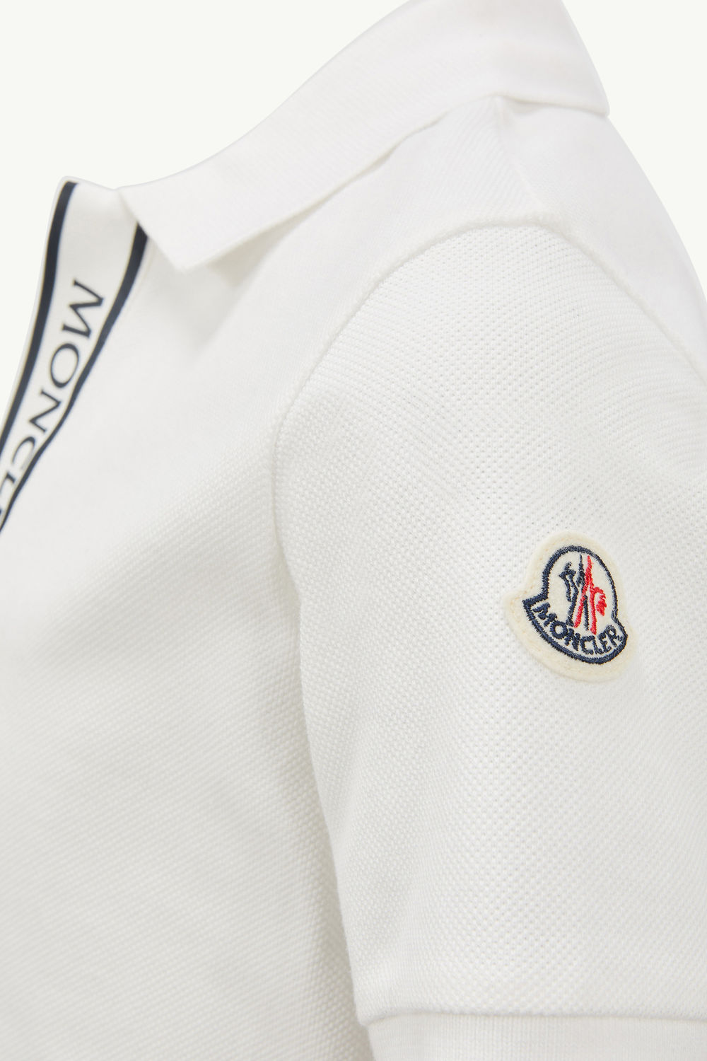 Logo-Trimmed Cotton Piquet Polo Shirt Boy White Moncler 3
