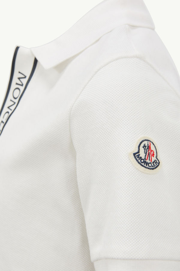 Poloshirt aus Baumwollpiqué mit Logobesatz Jungen Weiß Moncler 3