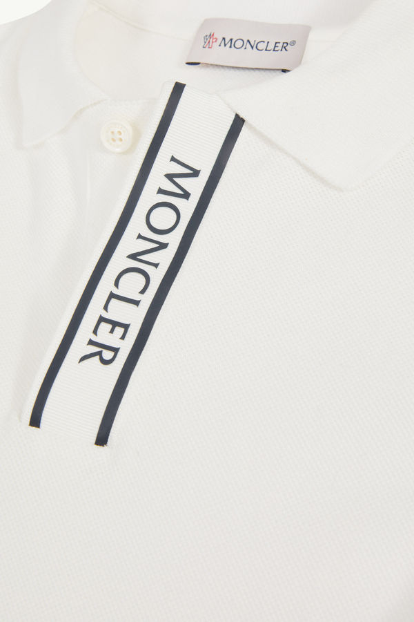 Poloshirt aus Baumwollpiqué mit Logobesatz Jungen Weiß Moncler 4
