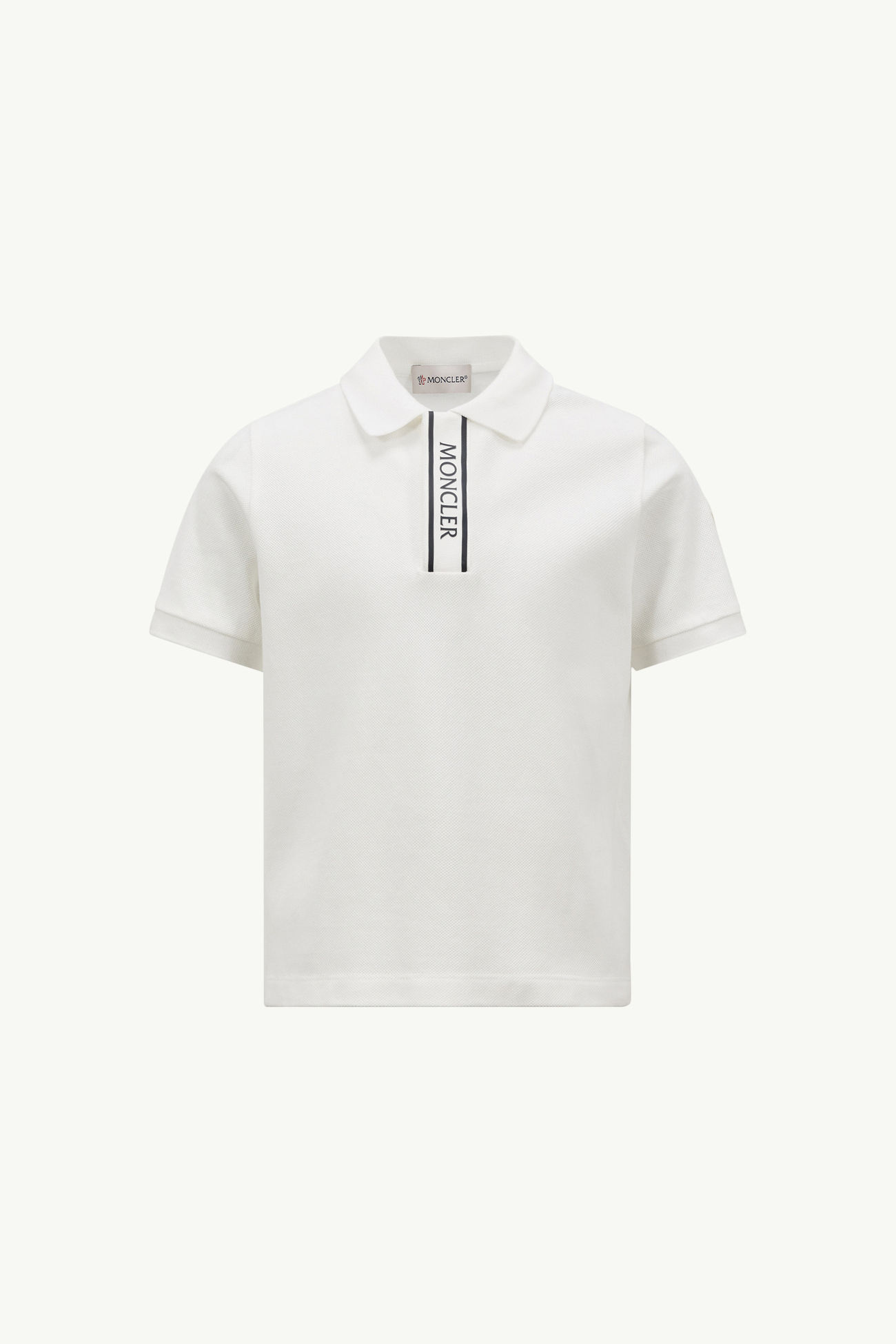 Logo-Trimmed Cotton Piquet Polo Shirt Boy White Moncler 0