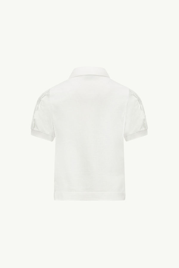 Cotton Piquet Polo Shirt Girl White Moncler 1