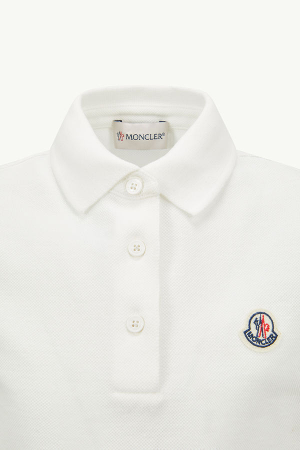Cotton Piquet Polo Shirt Girl White Moncler 2