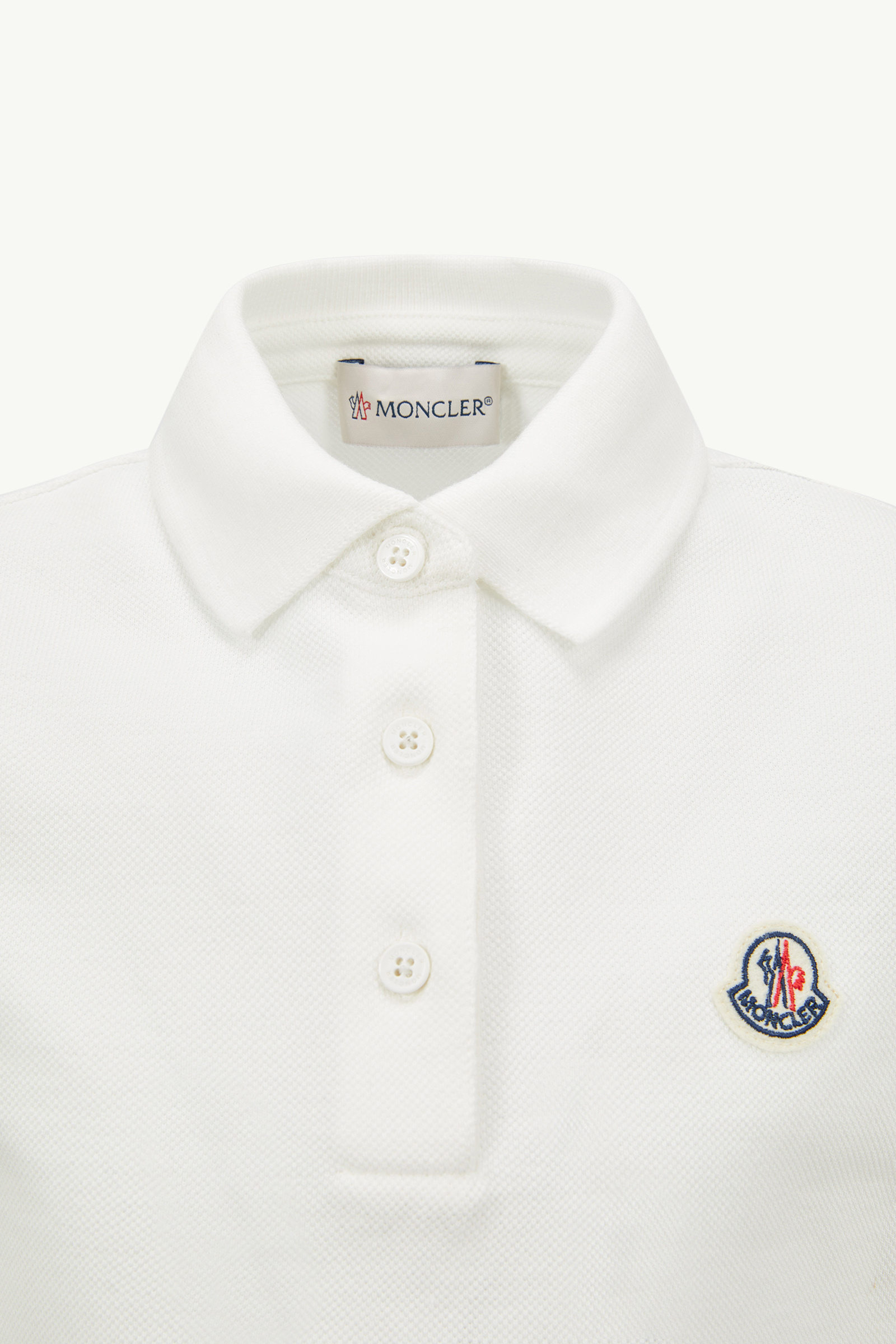 Cotton Piquet Polo Shirt Girl White Moncler 2