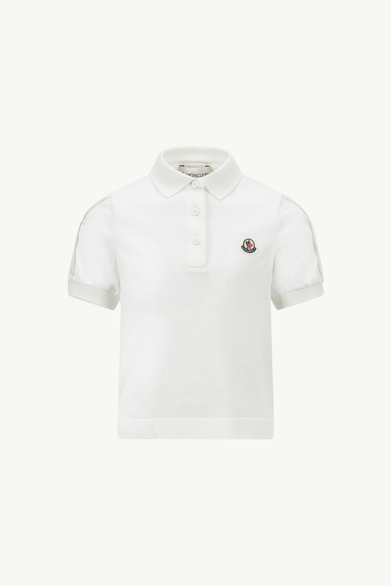 Cotton Piquet Polo Shirt Girl White Moncler 0