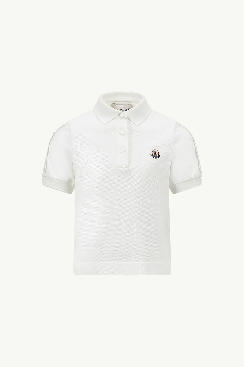 Polohemd aus Baumwollpiqué Mädchen Weiß Moncler 0