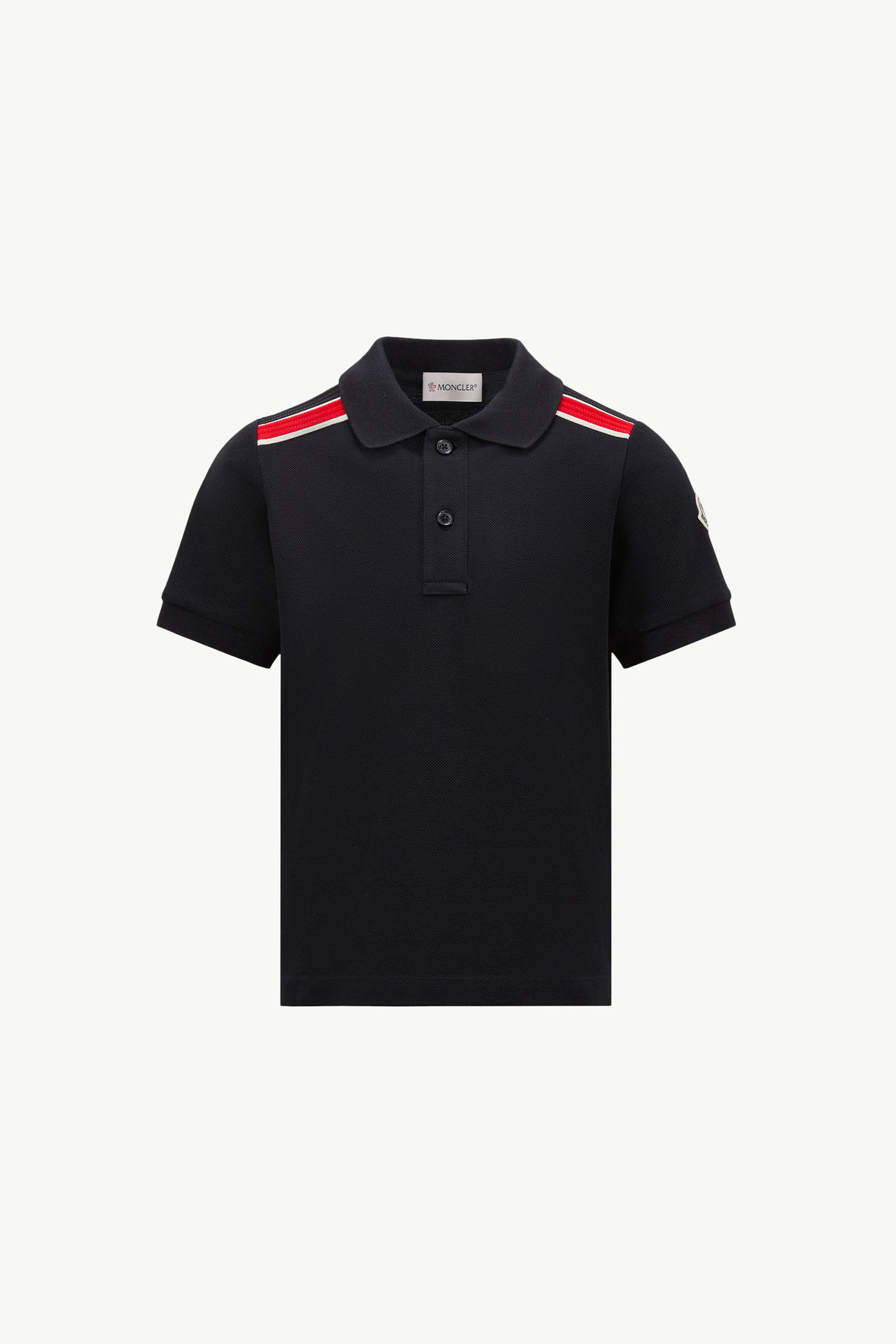 Polo en piqué de coton Garçon Bleu marine Moncler 0
