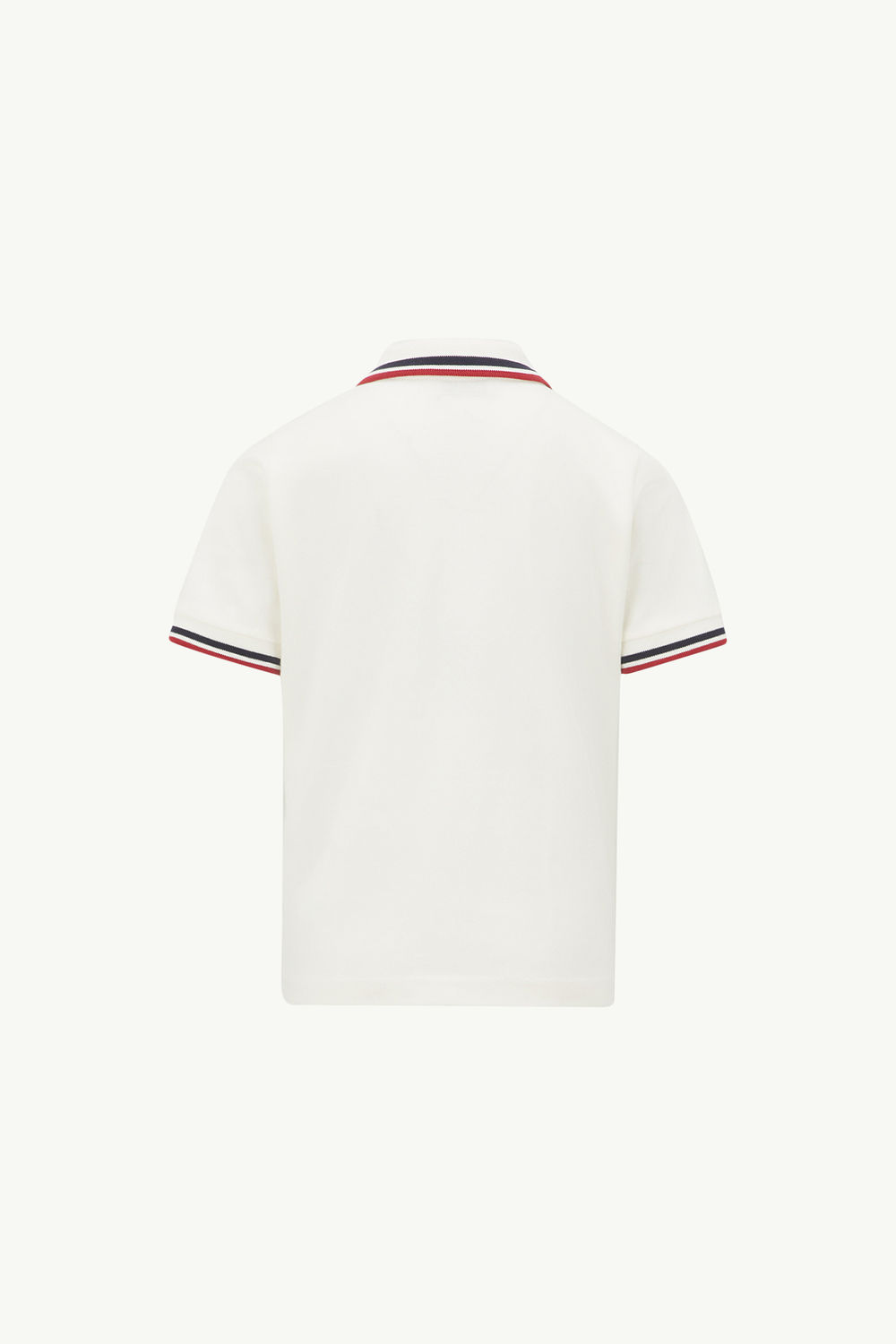 Tricolour-Trimmed Cotton Piquet Polo Shirt Boy White Moncler 3