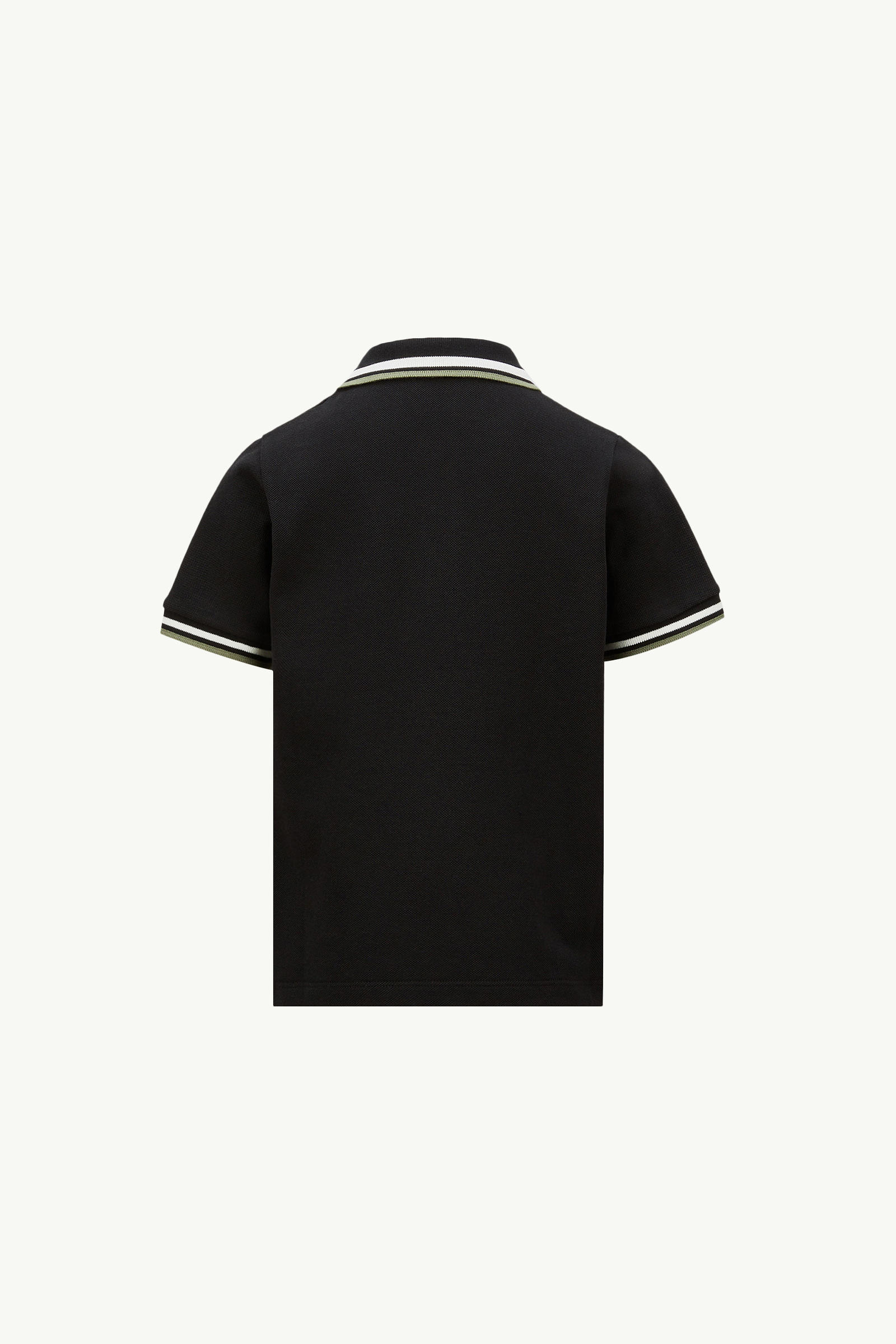 Tricolour-Trimmed Cotton Piquet Polo Shirt Boy Black Moncler 2
