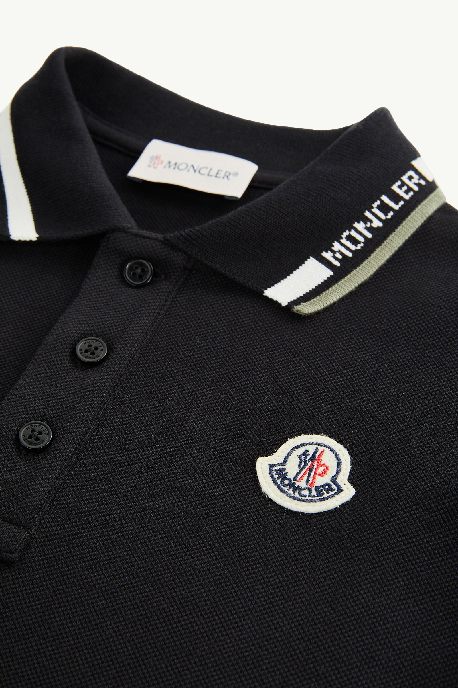 Black Tricolour-Trimmed Cotton Piquet Polo Shirt - Polos & T