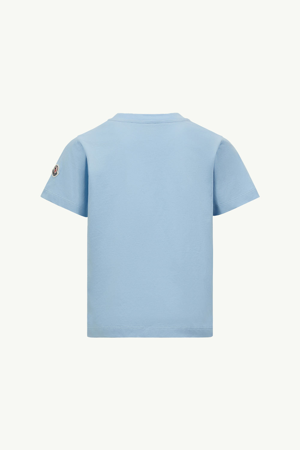 Pixel Logo Cotton T-Shirt Boy Light Blue Moncler 1