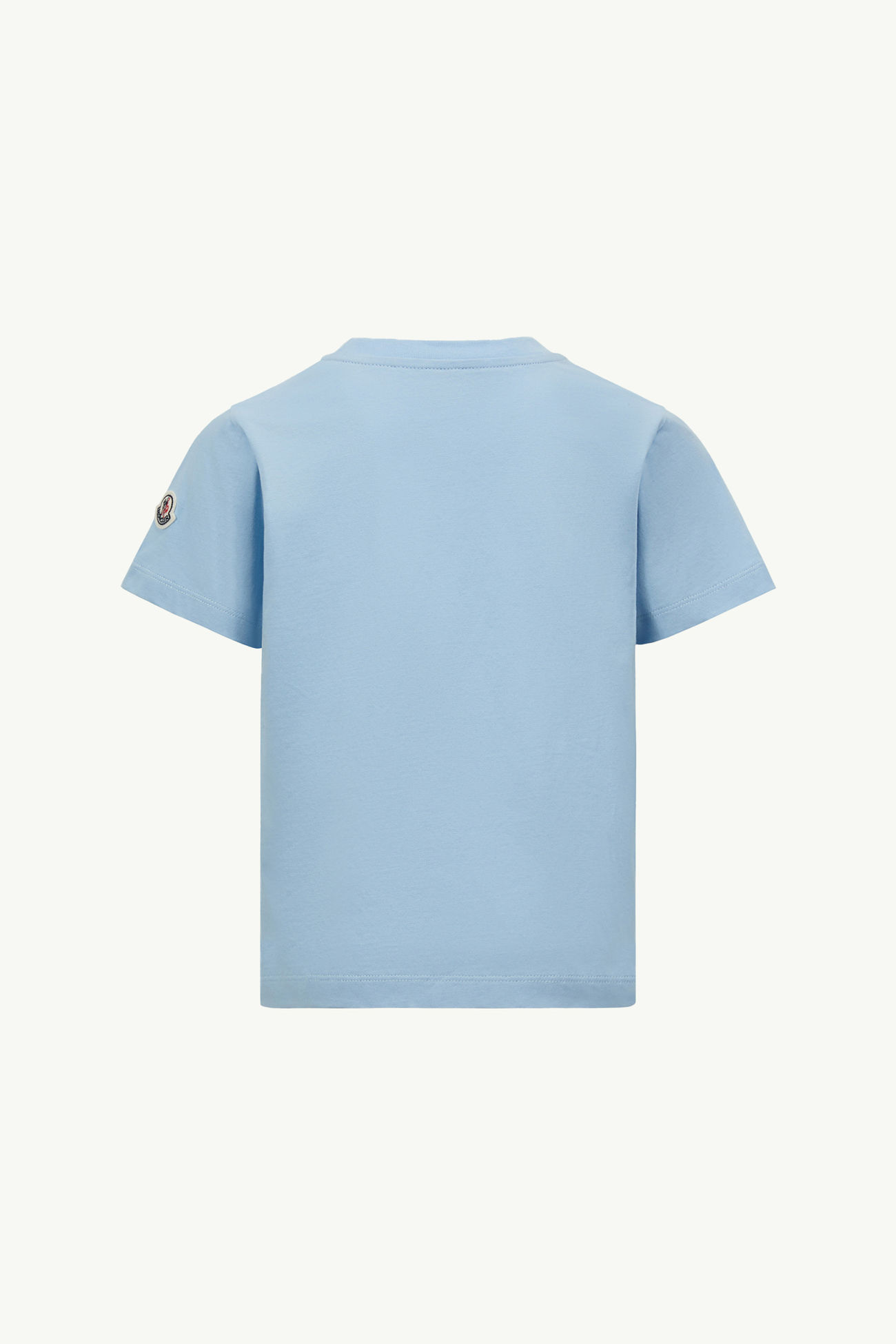 Pixel Logo Cotton T-Shirt Boy Light Blue Moncler 1