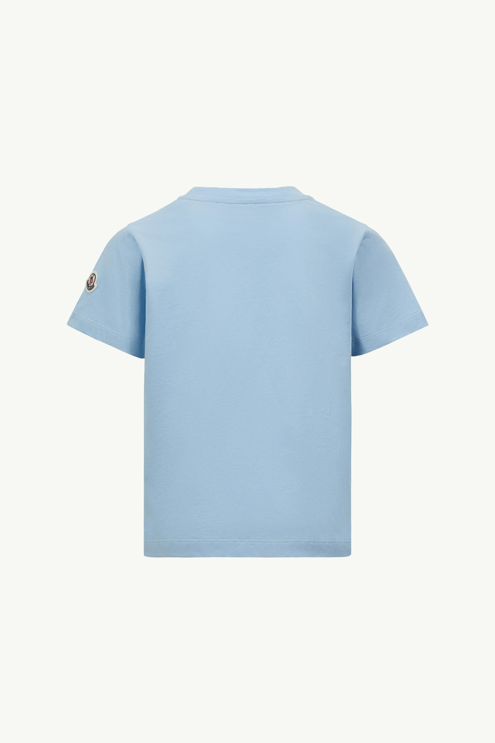 Pixel Logo Cotton T-Shirt Boy Light Blue Moncler 1