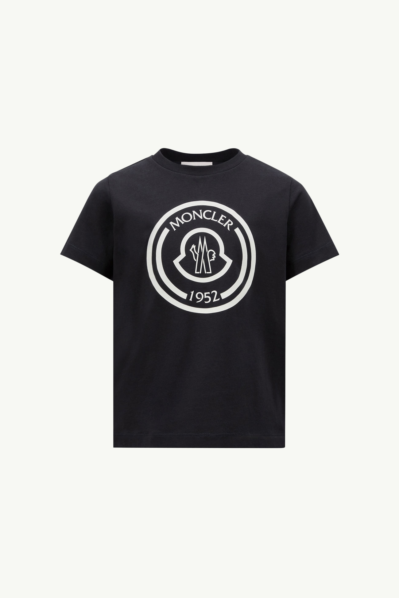 T-shirt en coton à logo optique Garçon Bleu marine Moncler 0