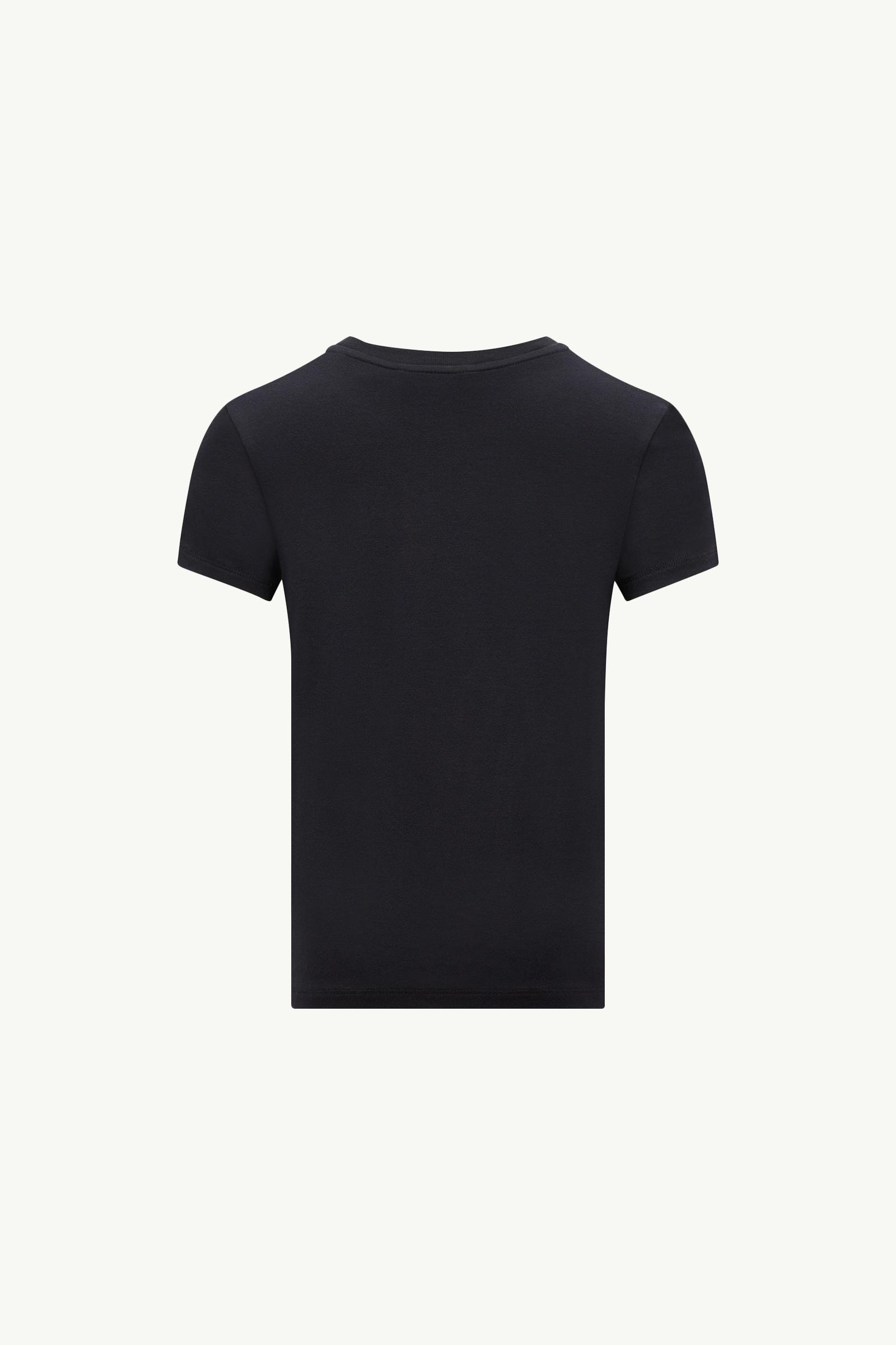Embroidered Logo Patch T-Shirt Girl Navy Blue Moncler 1