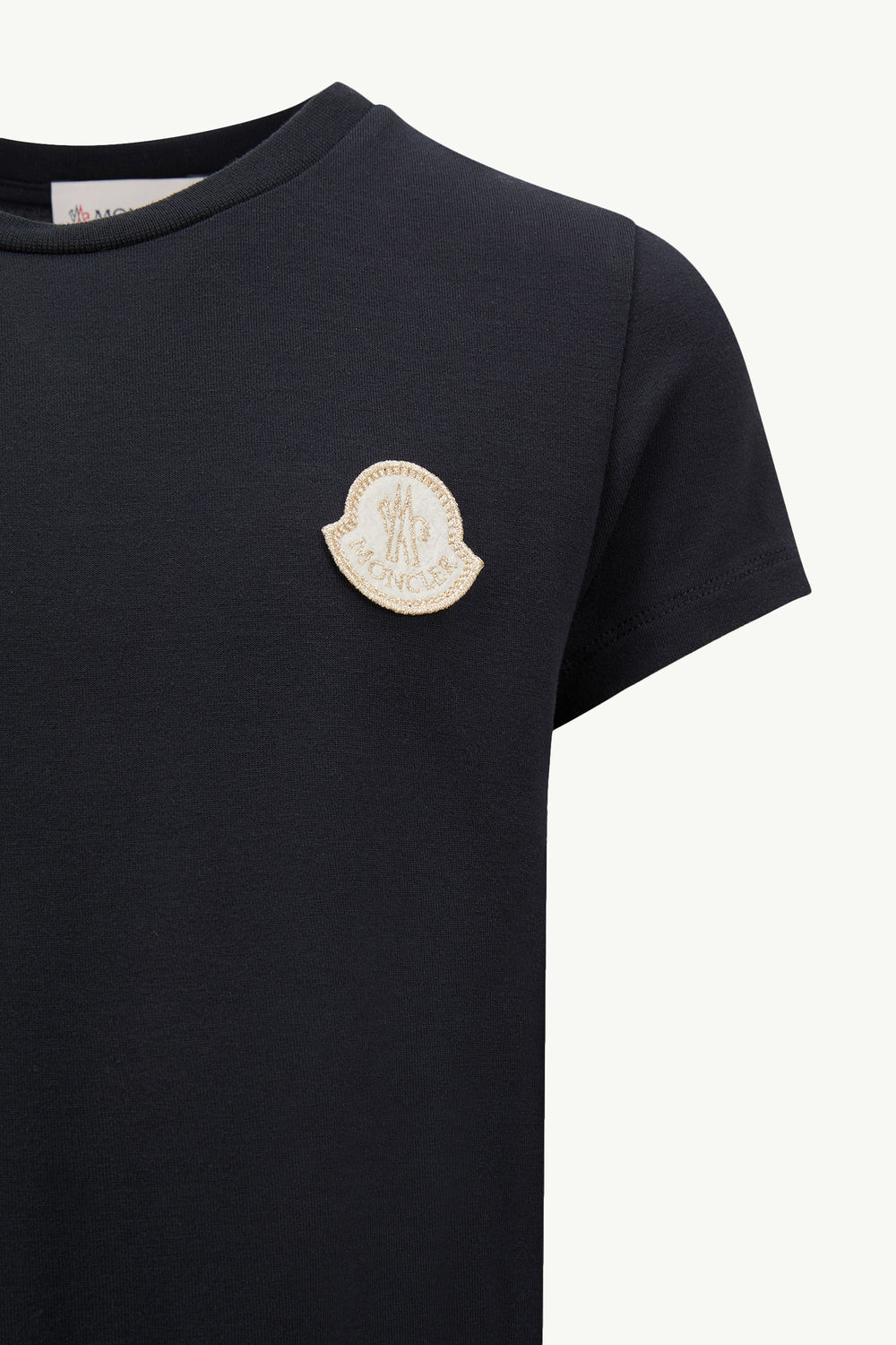 Embroidered Logo Patch T-Shirt Girl Navy Blue Moncler 2