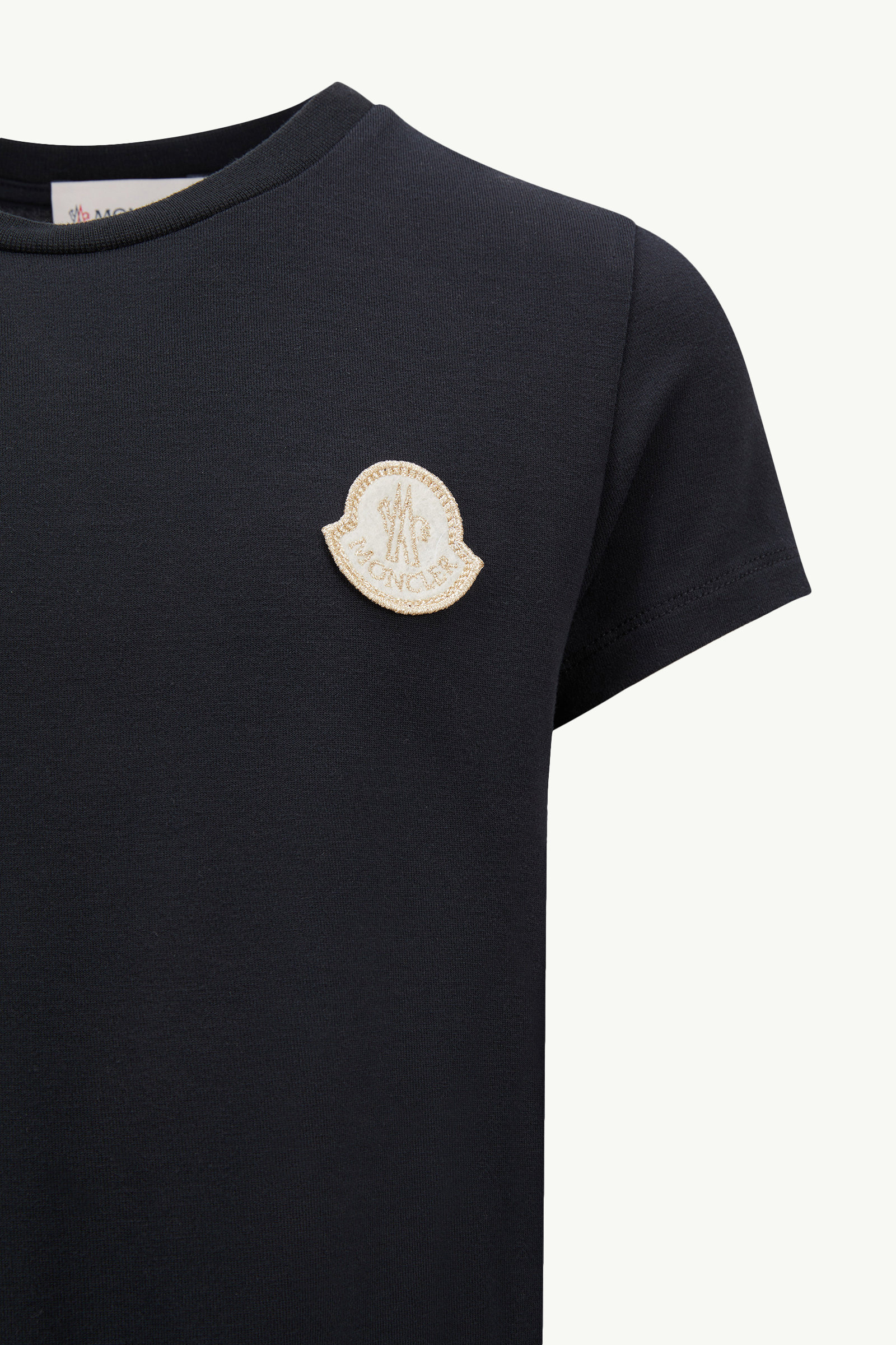 Embroidered Logo Patch T-Shirt Girl Navy Blue Moncler 2