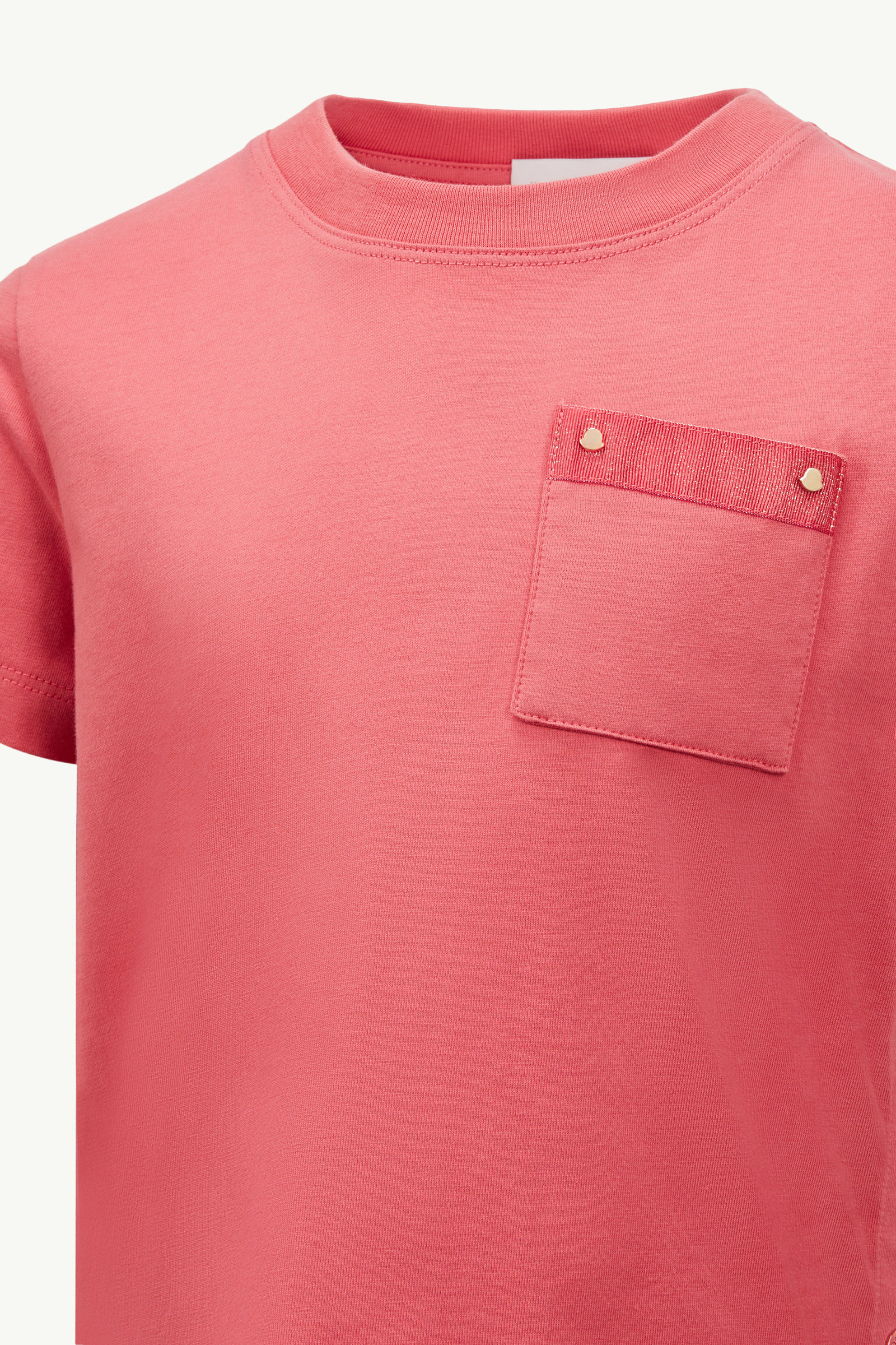 T-shirt en coton avec poche Fille Rose Coral Moncler 3