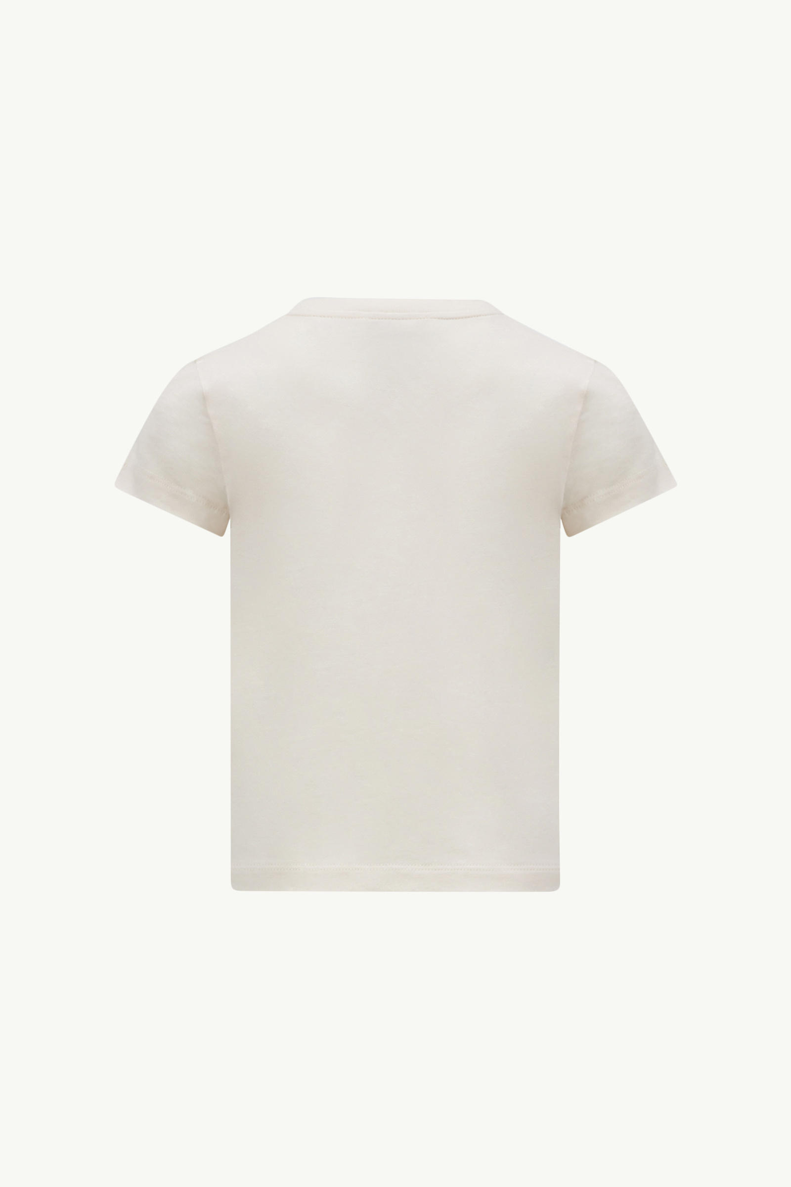 Embroidered Logo Cotton T-Shirt Girl White Moncler 1