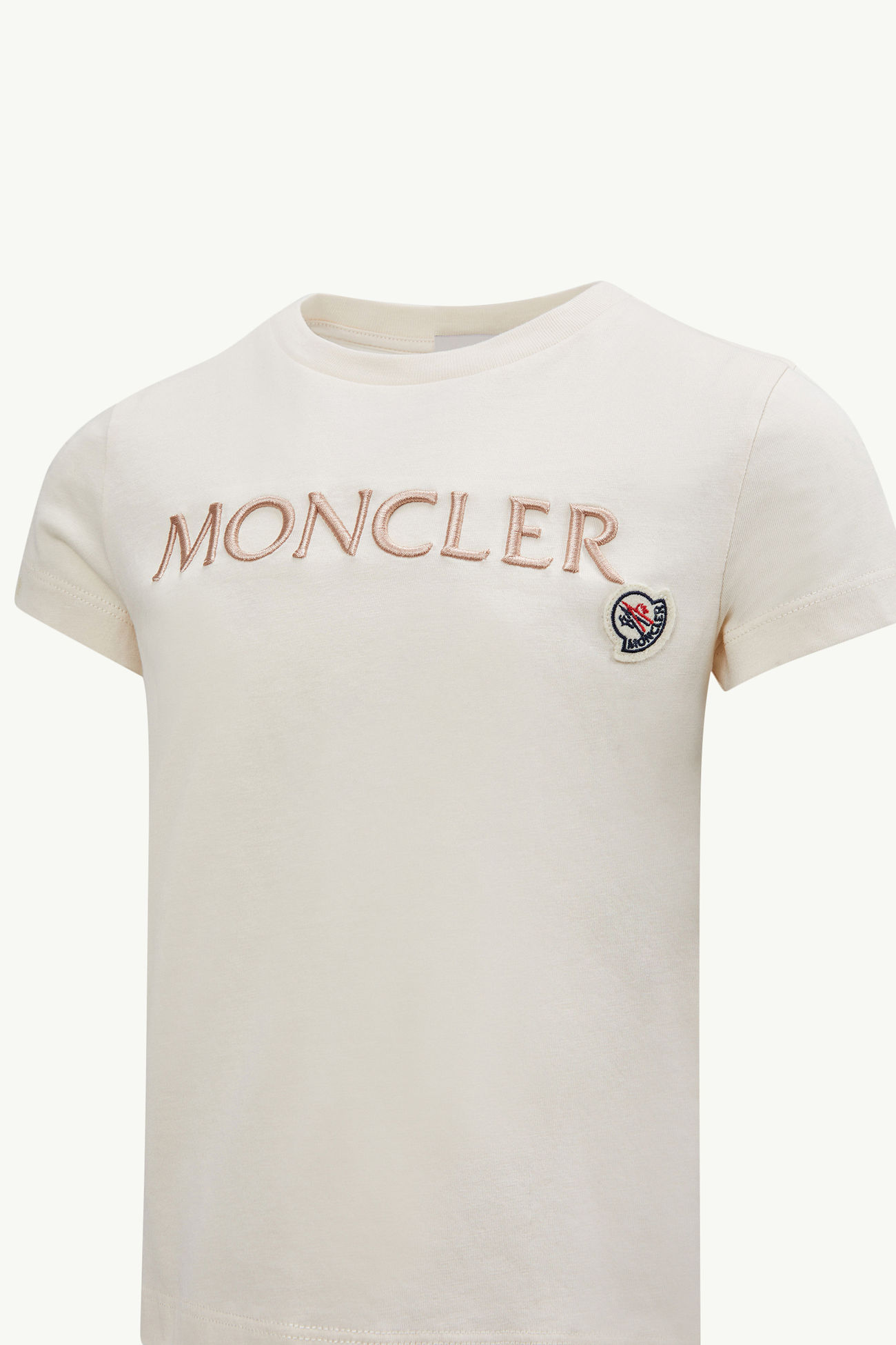 T-Shirt aus Baumwolle mit gesticktem Logo Mädchen Weiß Moncler 2