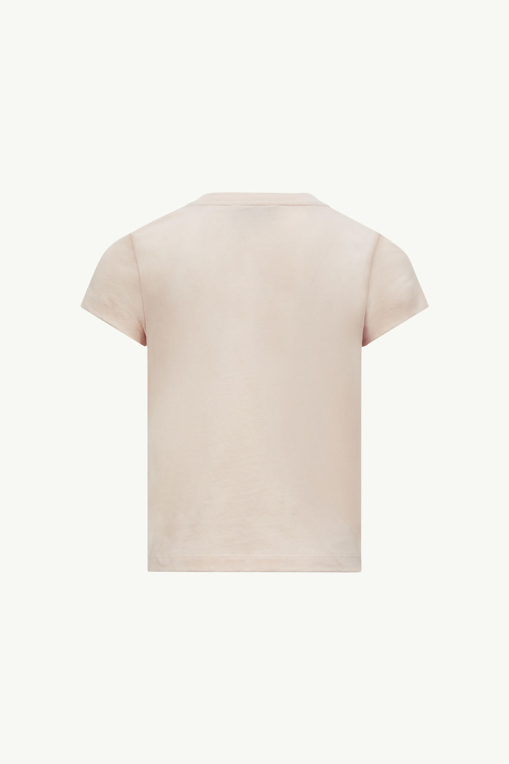 Camiseta de algodón con logotipo bordado Niña Rosado claro Moncler 1