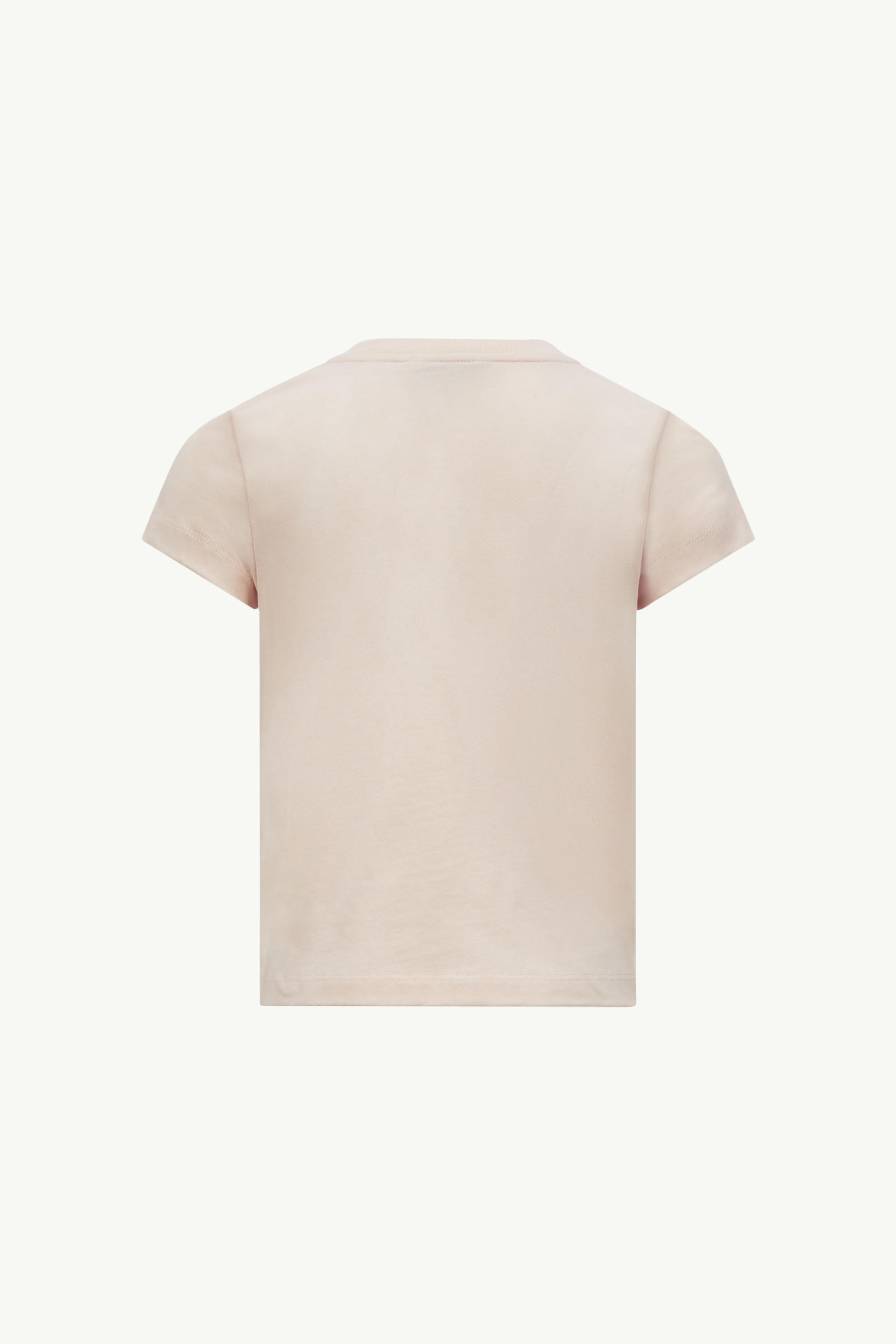 Embroidered Logo Cotton T-Shirt Girl Light Pink Moncler 1