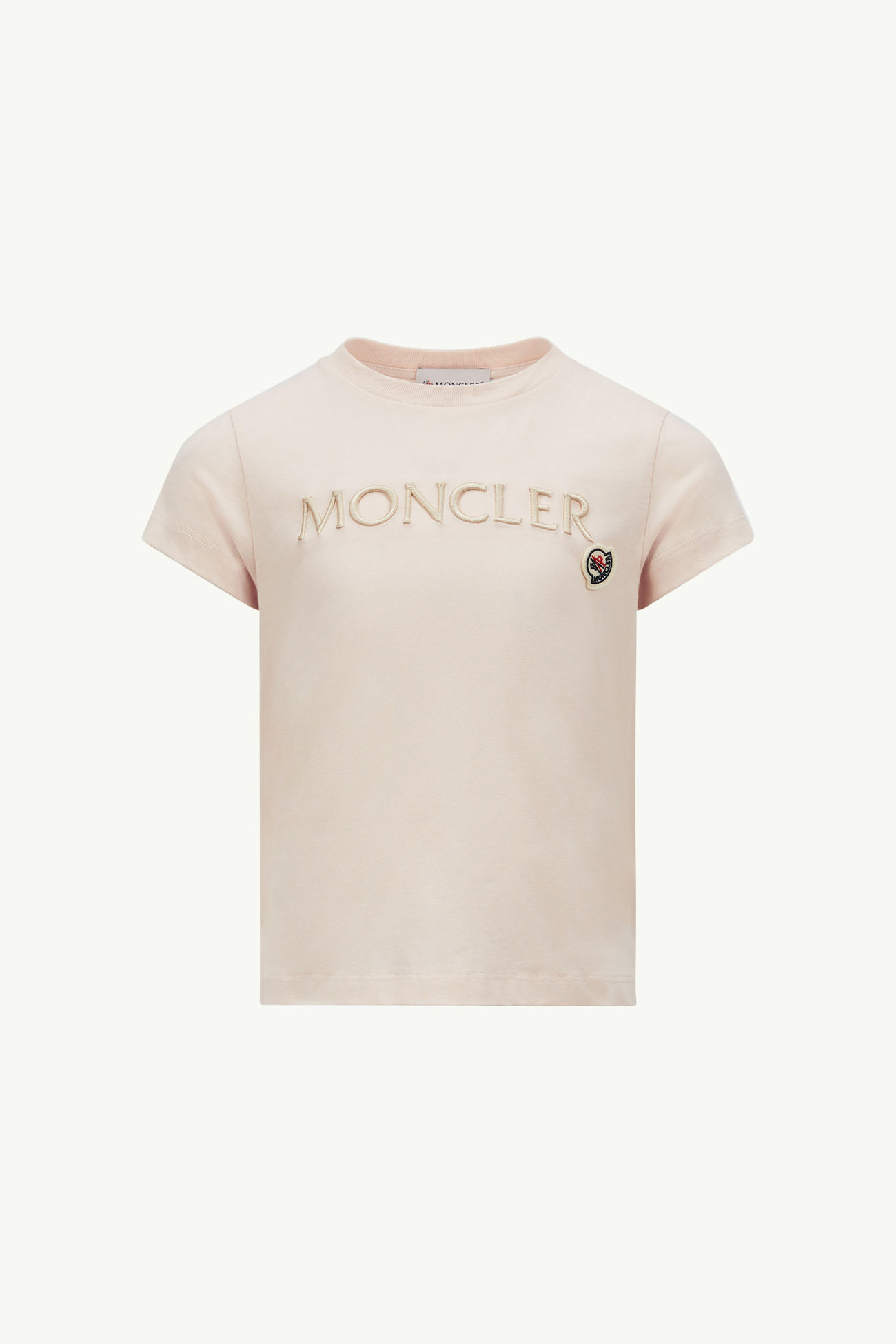刺繡標誌棉質T恤 女童 淺粉紅色 Moncler 0