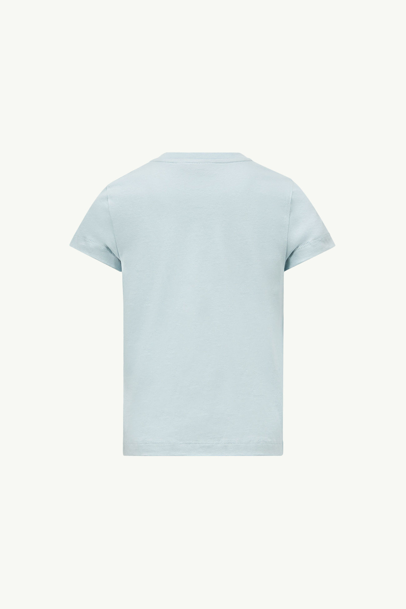 T-shirt con logo ricamato in cotone Bambina Celeste Moncler 2