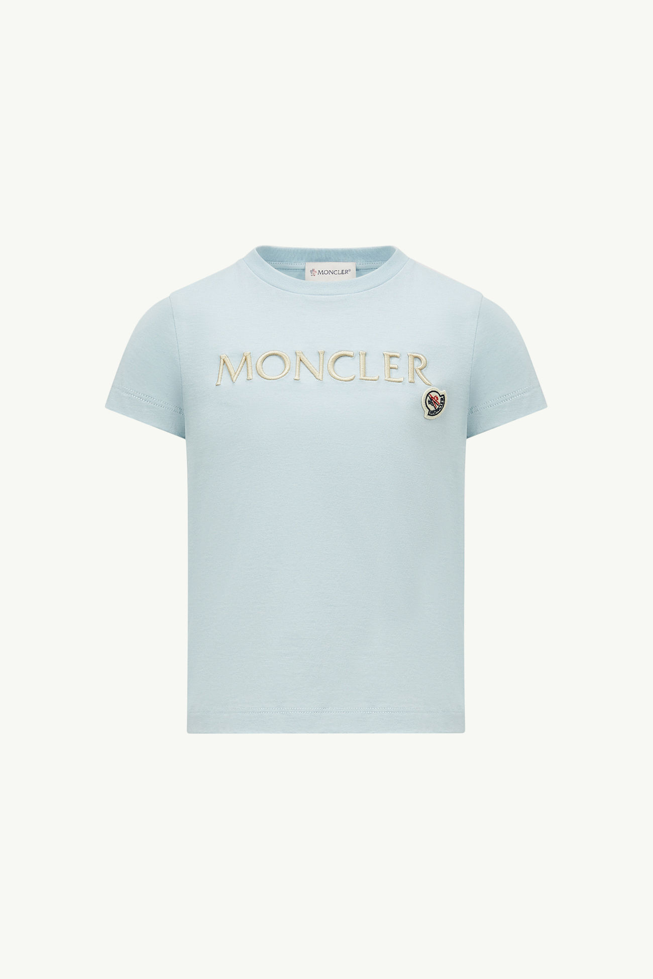 刺繡標誌棉質T恤 女童 淺藍色 Moncler 0