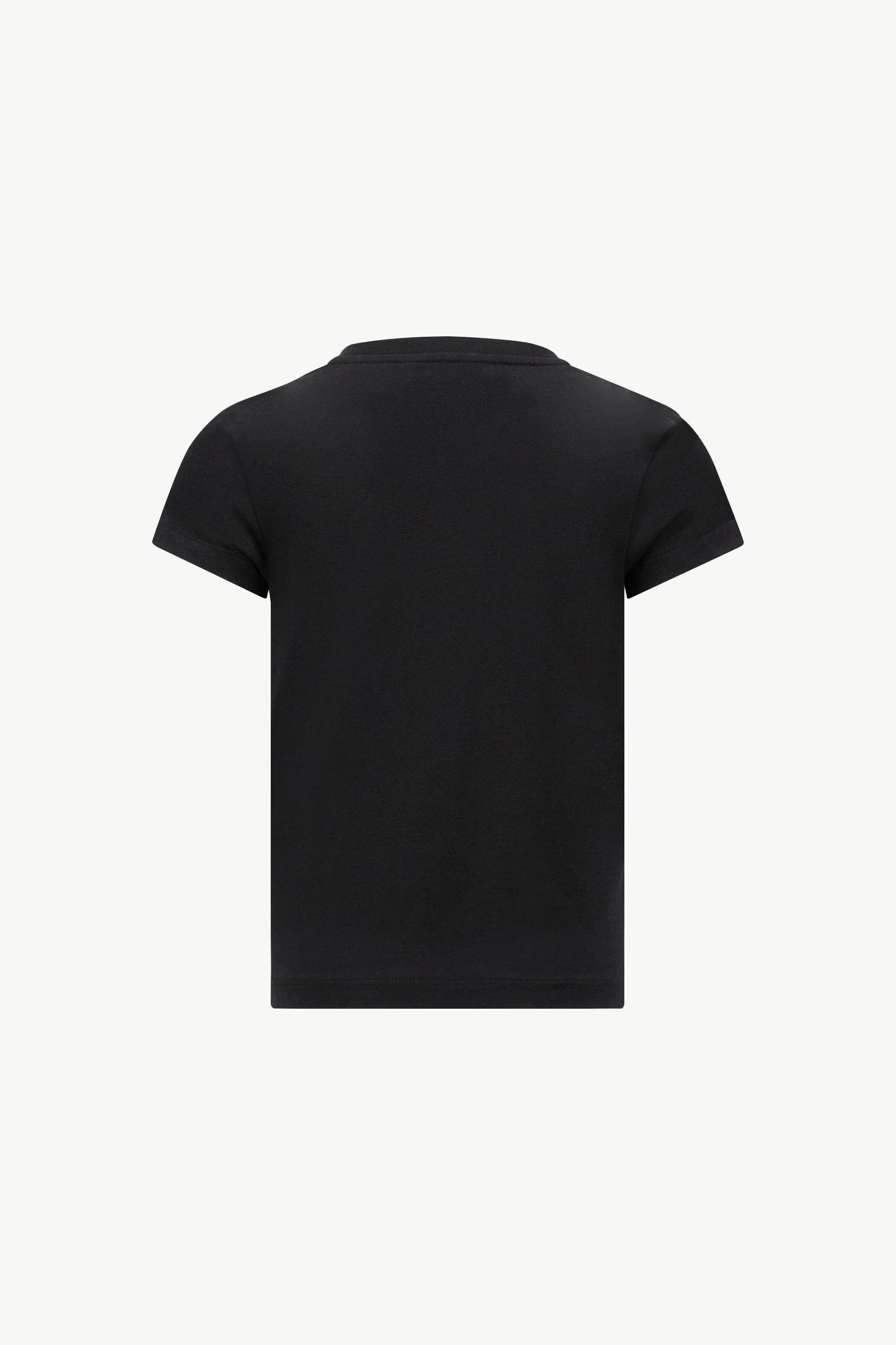 Embroidered Logo Cotton T-Shirt Girl Black Moncler 2