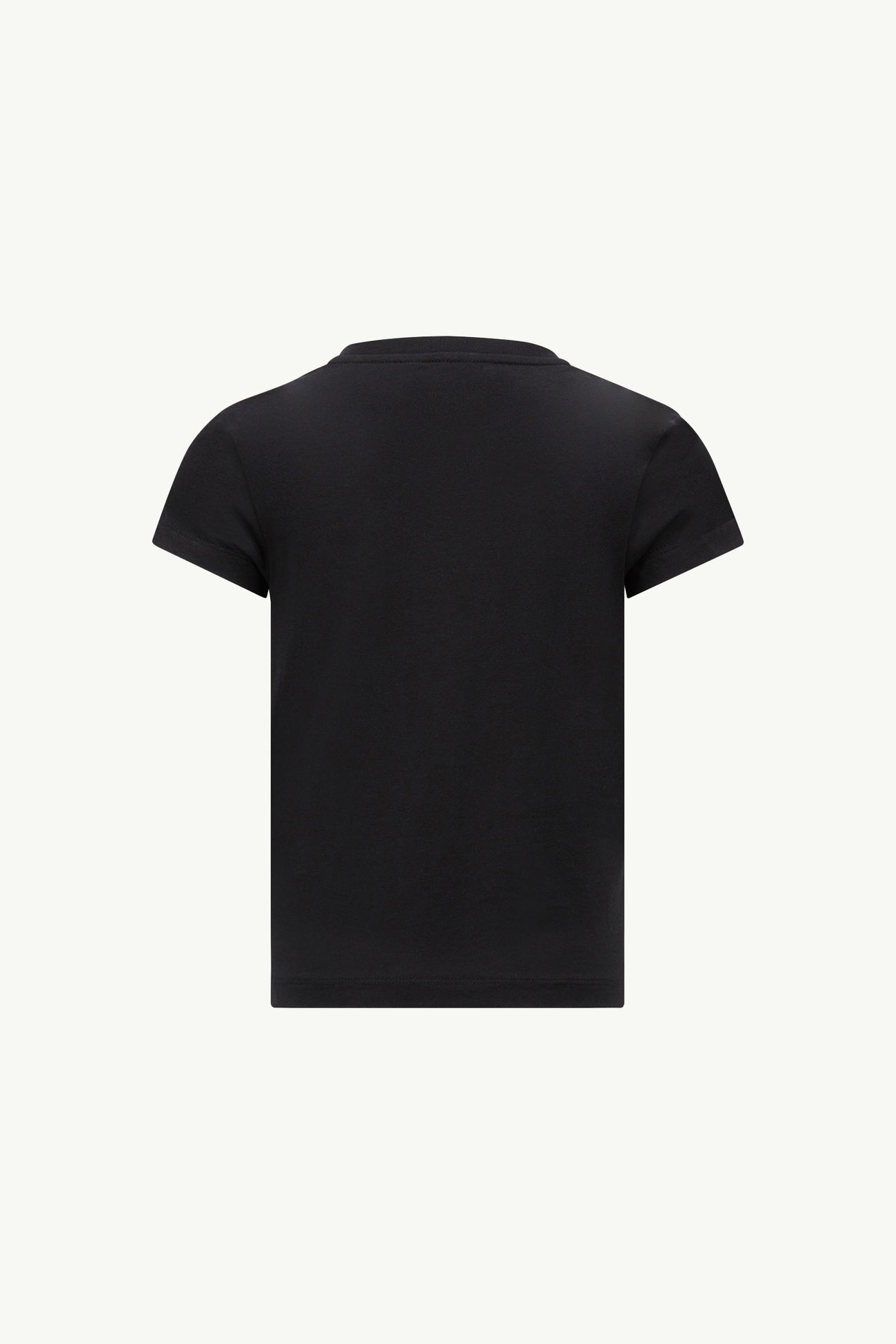 T-shirt con logo ricamato in cotone Bambina Nero Moncler 2