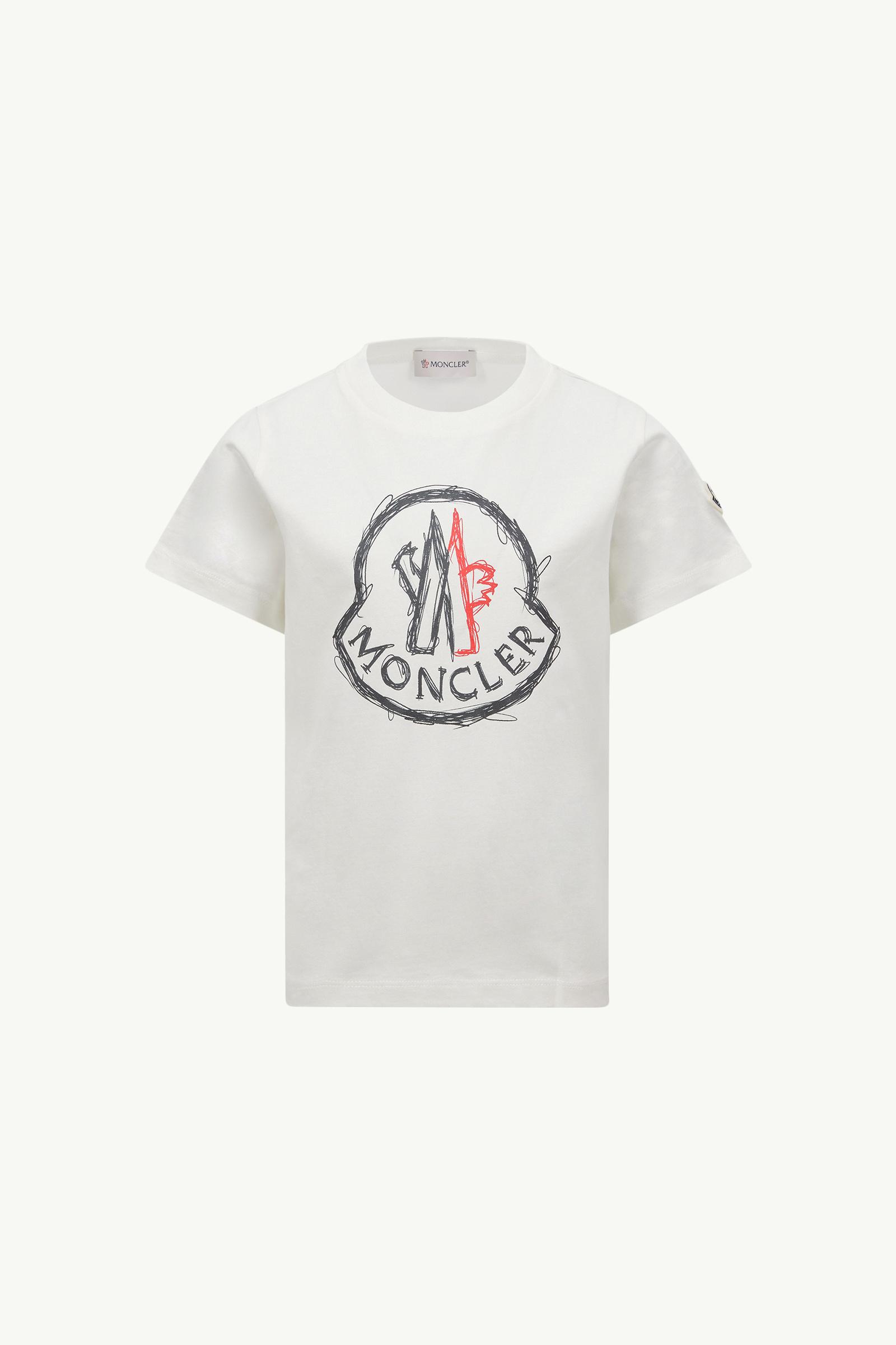 White Scribble Logo Cotton T-Shirt - Polos & T-shirts for