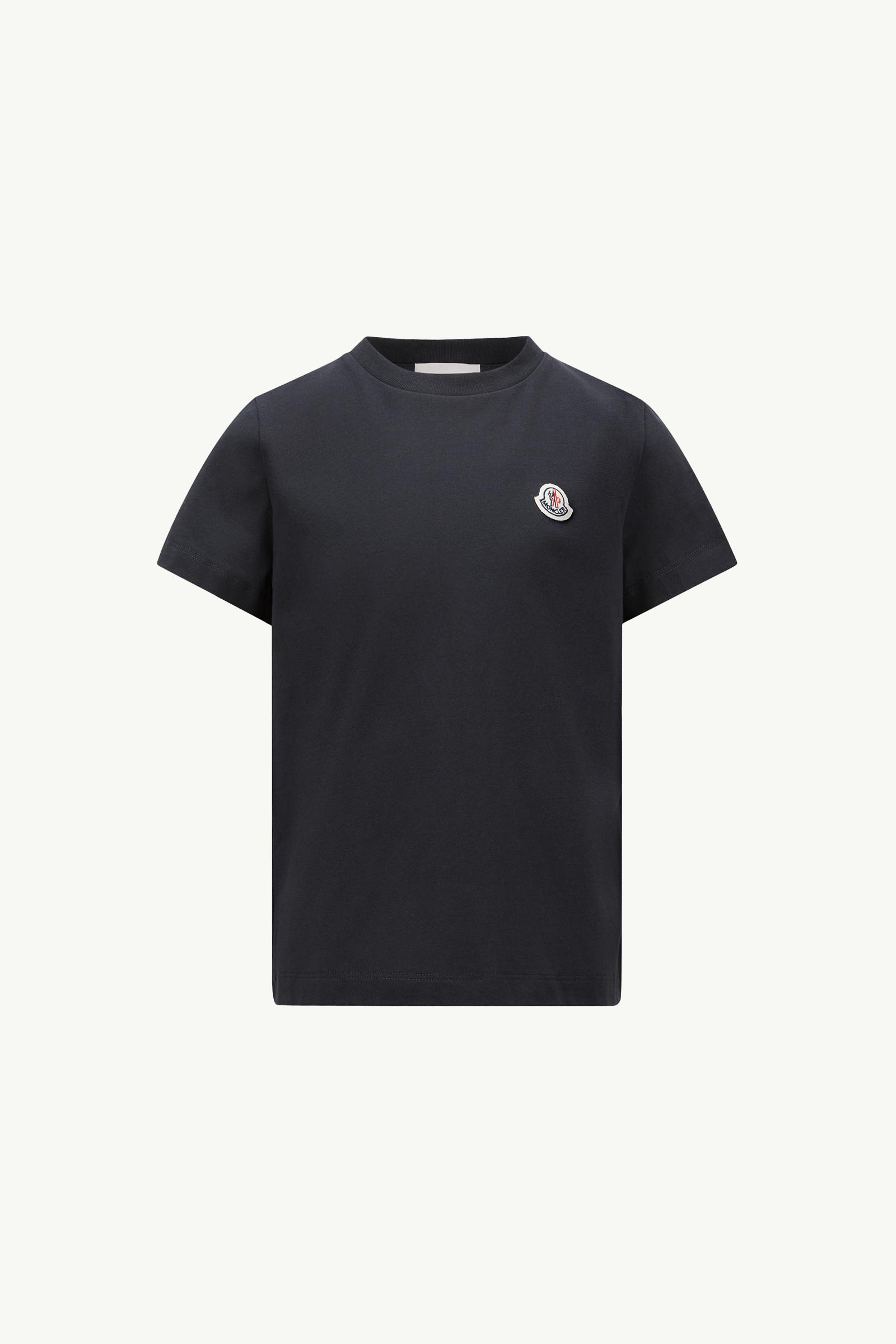Logo Patch Cotton T-Shirt (Pack of Three) Boy Blue & Black & White Moncler 1