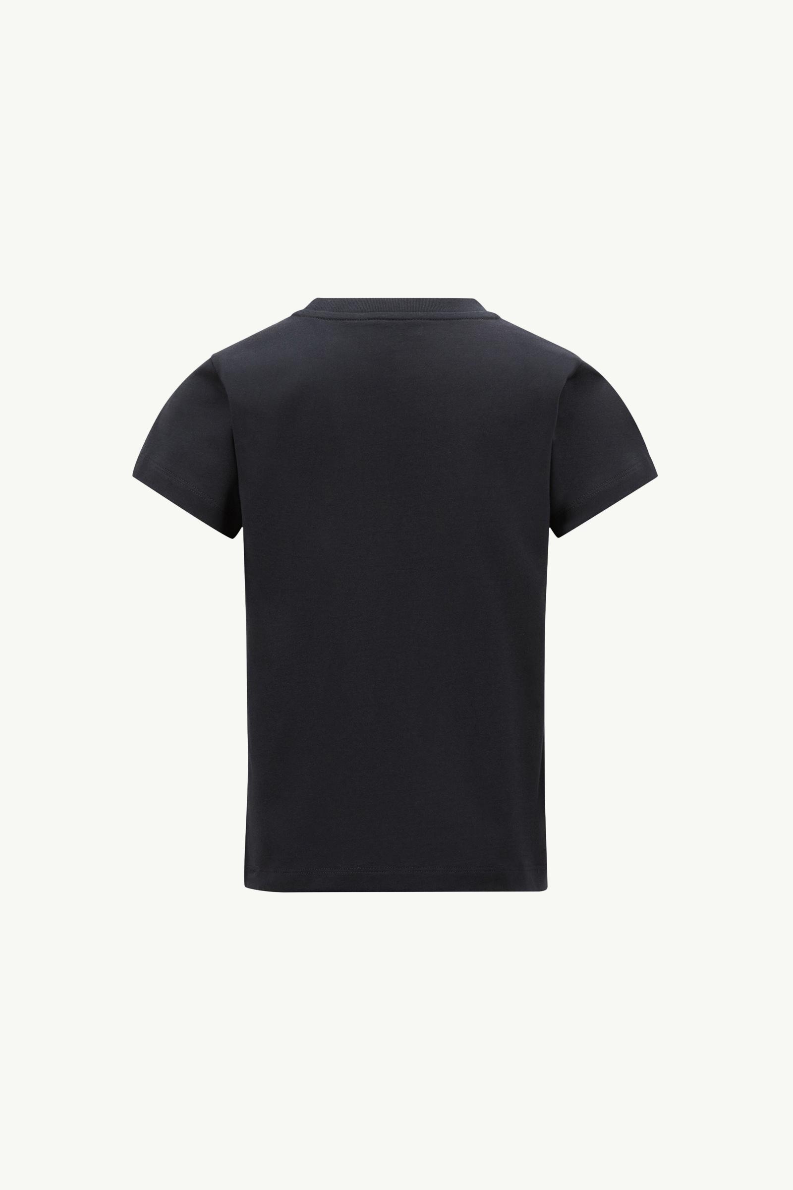 Blue & Black & White Logo Patch Cotton T-Shirt (Pack of