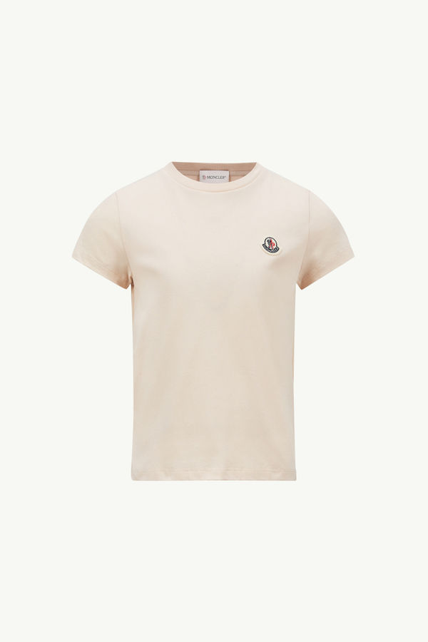 Logo Patch Cotton T-Shirt (Pack of Three) Girl Black & White & Pink Moncler 4