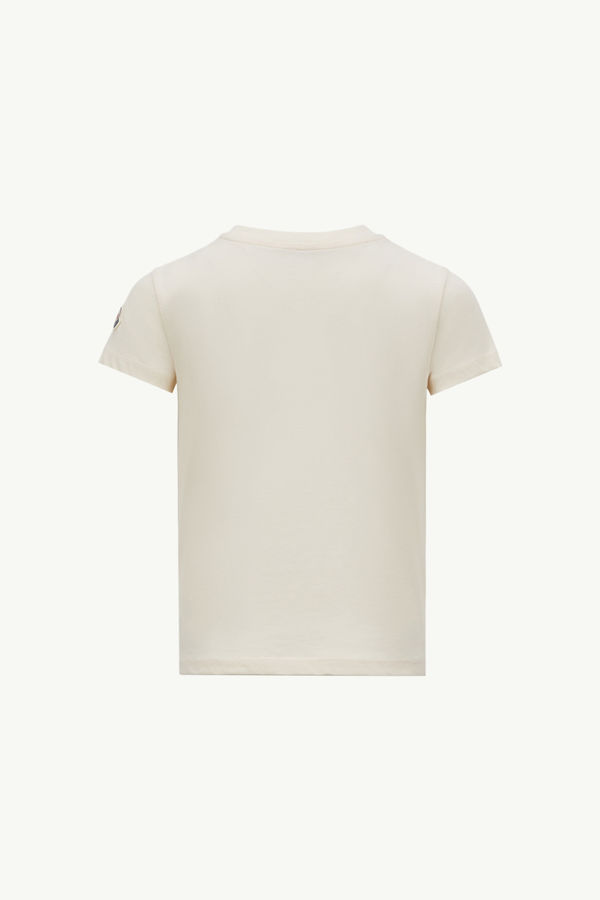 T-Shirt aus Baumwolle mit Nieten und Blumenmotiv Mädchen Weiß Moncler 2
