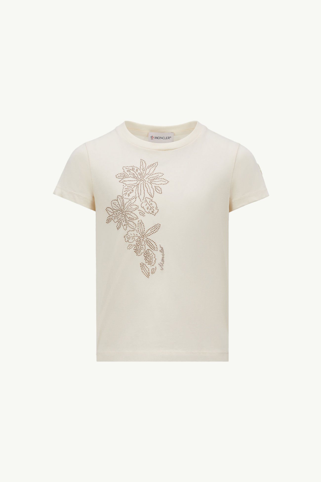 女童饰钉花朵图案棉质T恤 女童 白色 Moncler 0