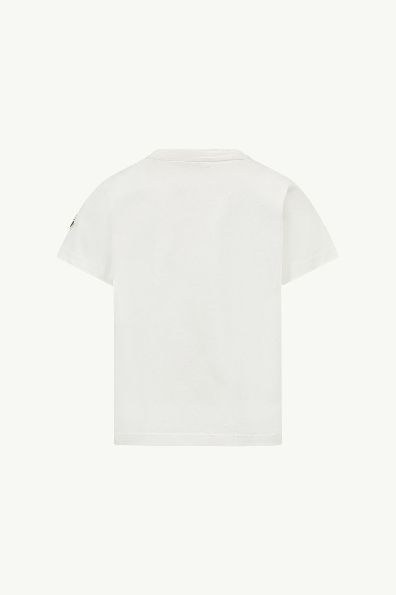 Logo Motif Cotton T-Shirt Boy White Moncler 1