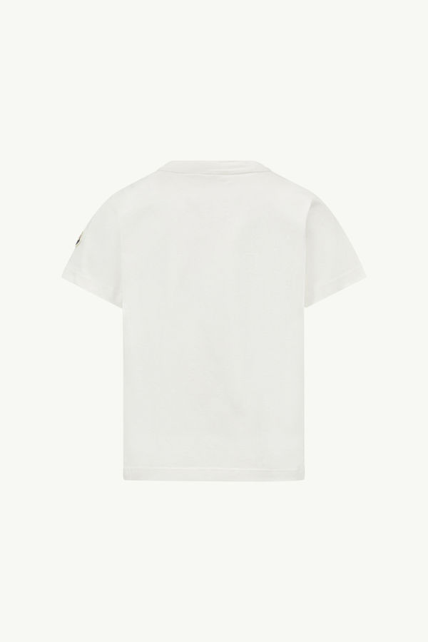 T-shirt en coton à motif logo Garçon Blanc Moncler 1