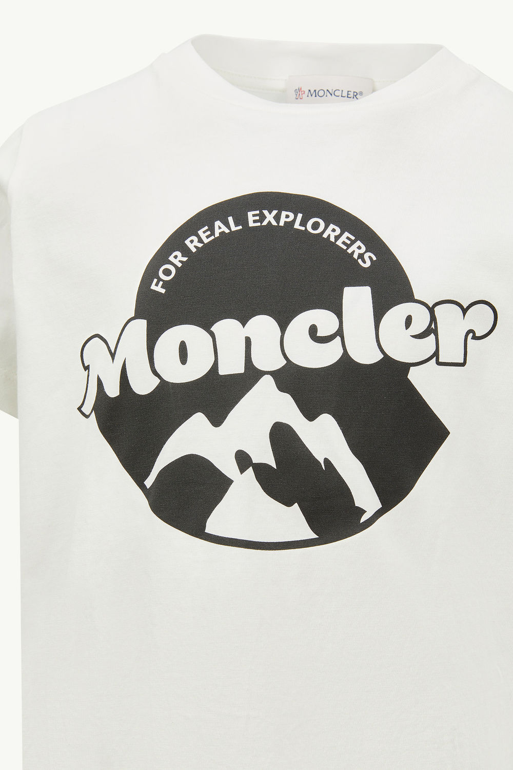 Camiseta de algodón con motivo de logotipo Niño Blanco Moncler 2