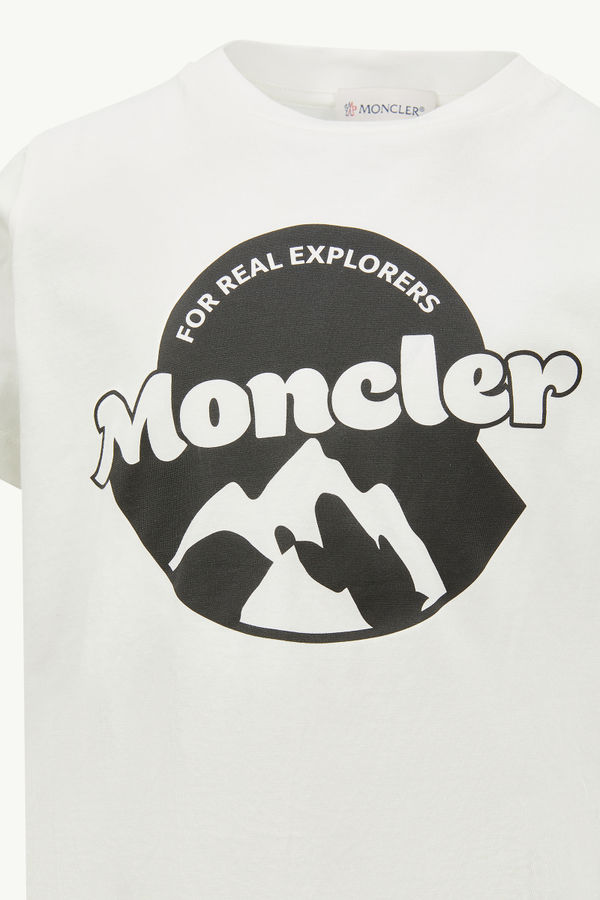 T-shirt en coton à motif logo Garçon Blanc Moncler 2