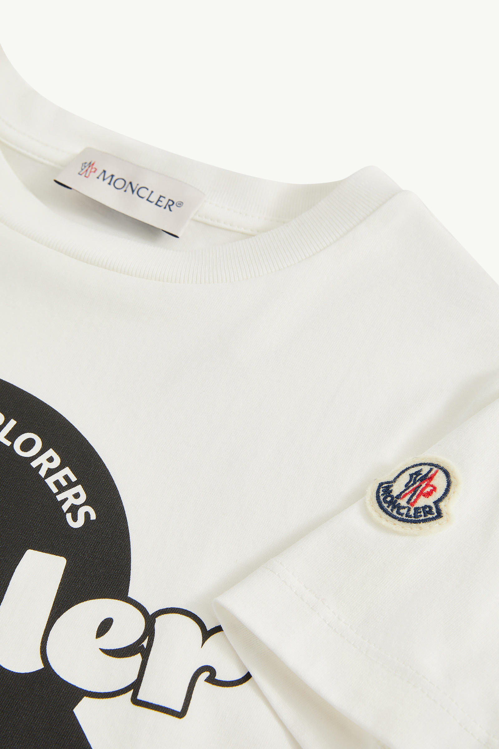 Logo Motif Cotton T-Shirt Boy White Moncler 3