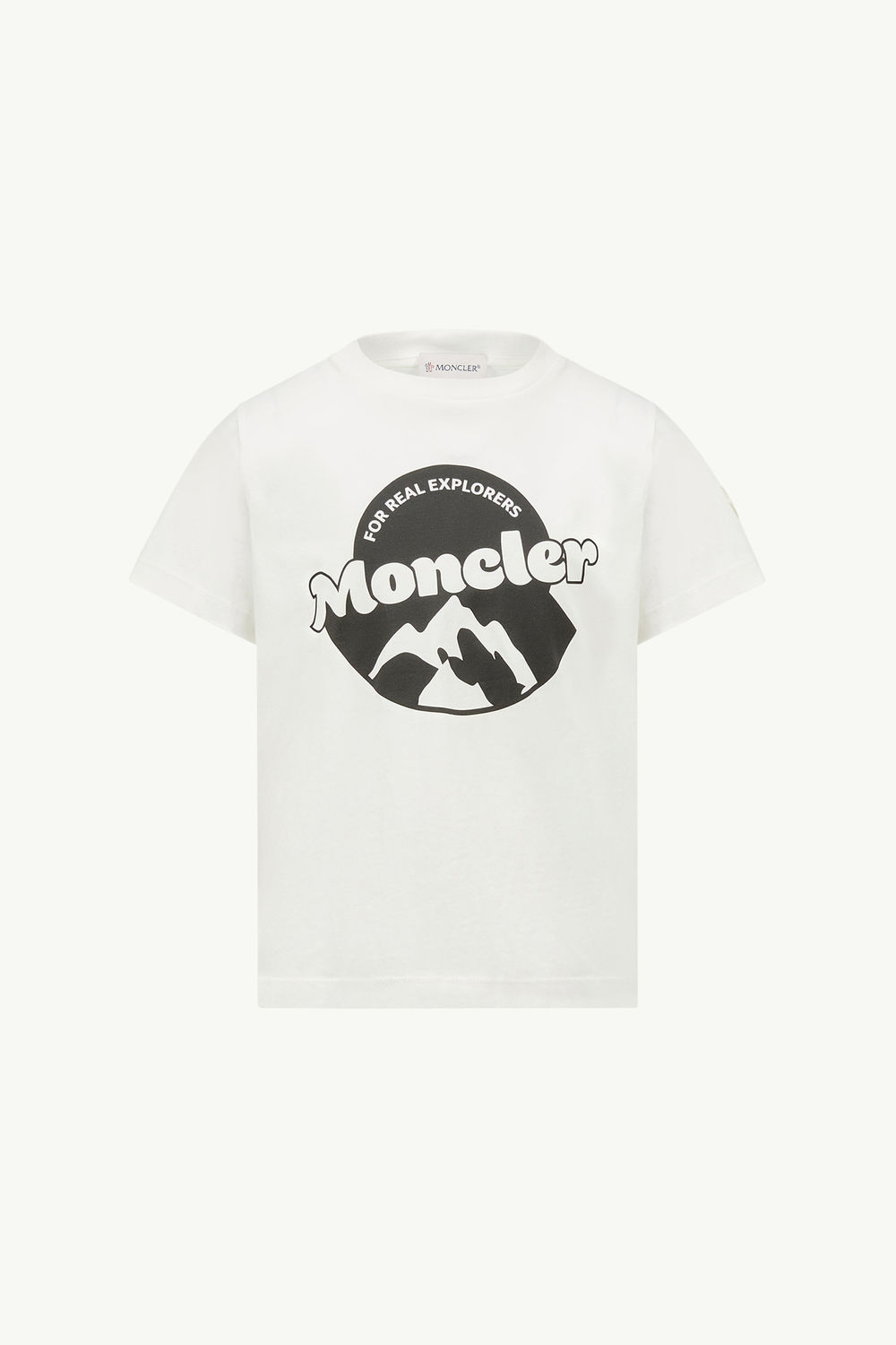 Camiseta de algodón con motivo de logotipo Niño Blanco Moncler 0