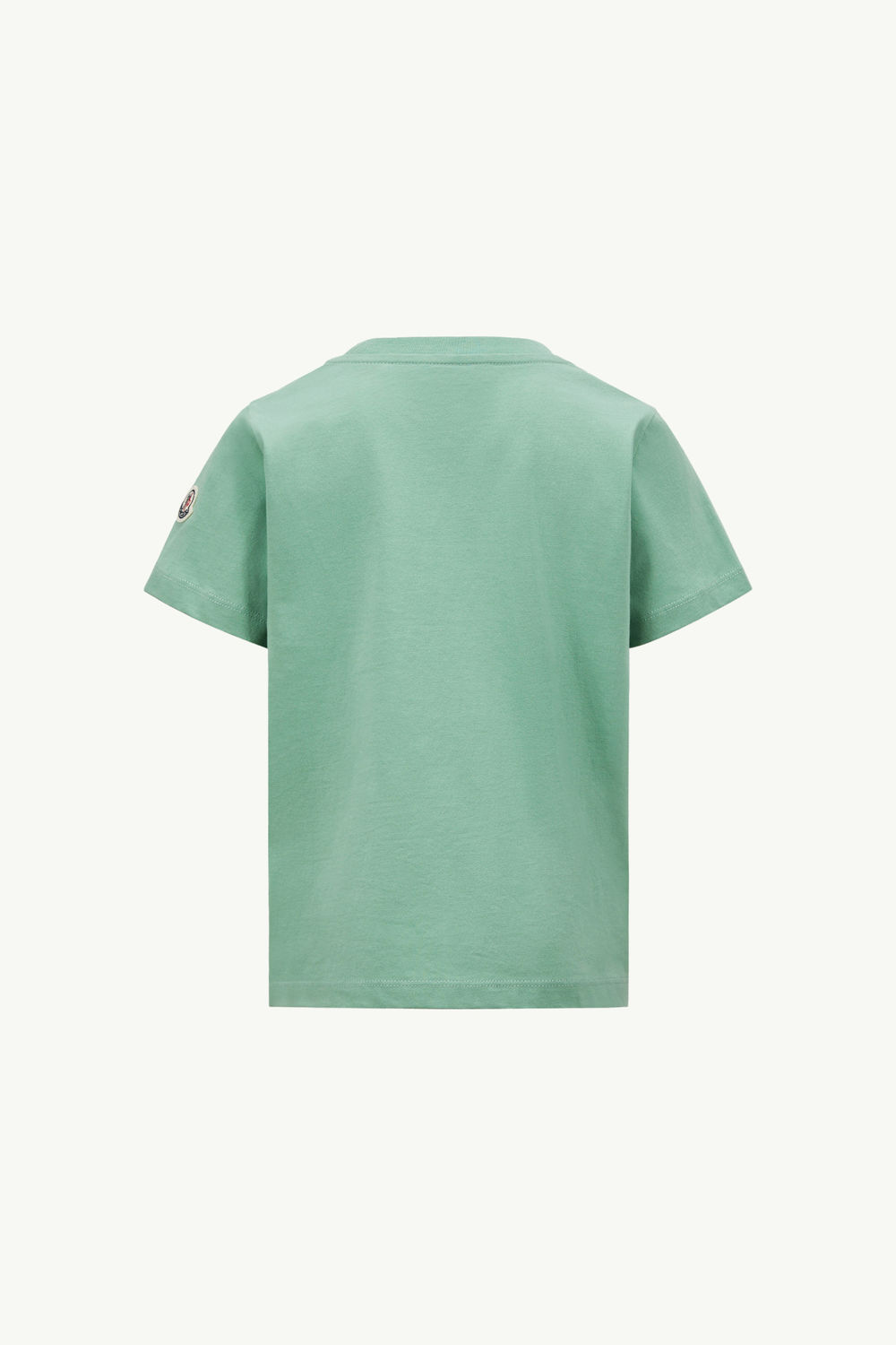 Logo Motif Cotton T-Shirt Boy Turquoise Moncler 1
